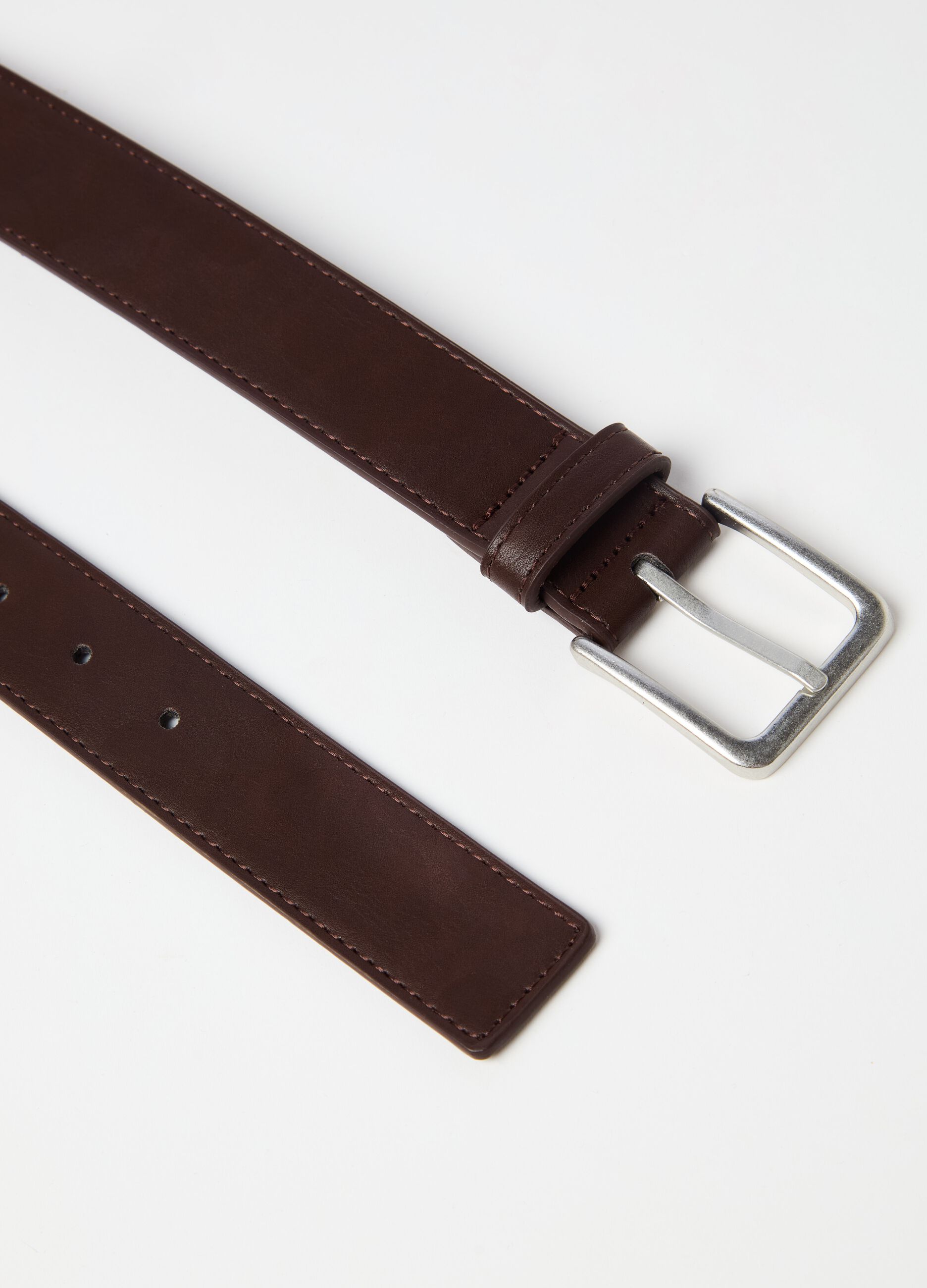 Belt with buckle with matte finish