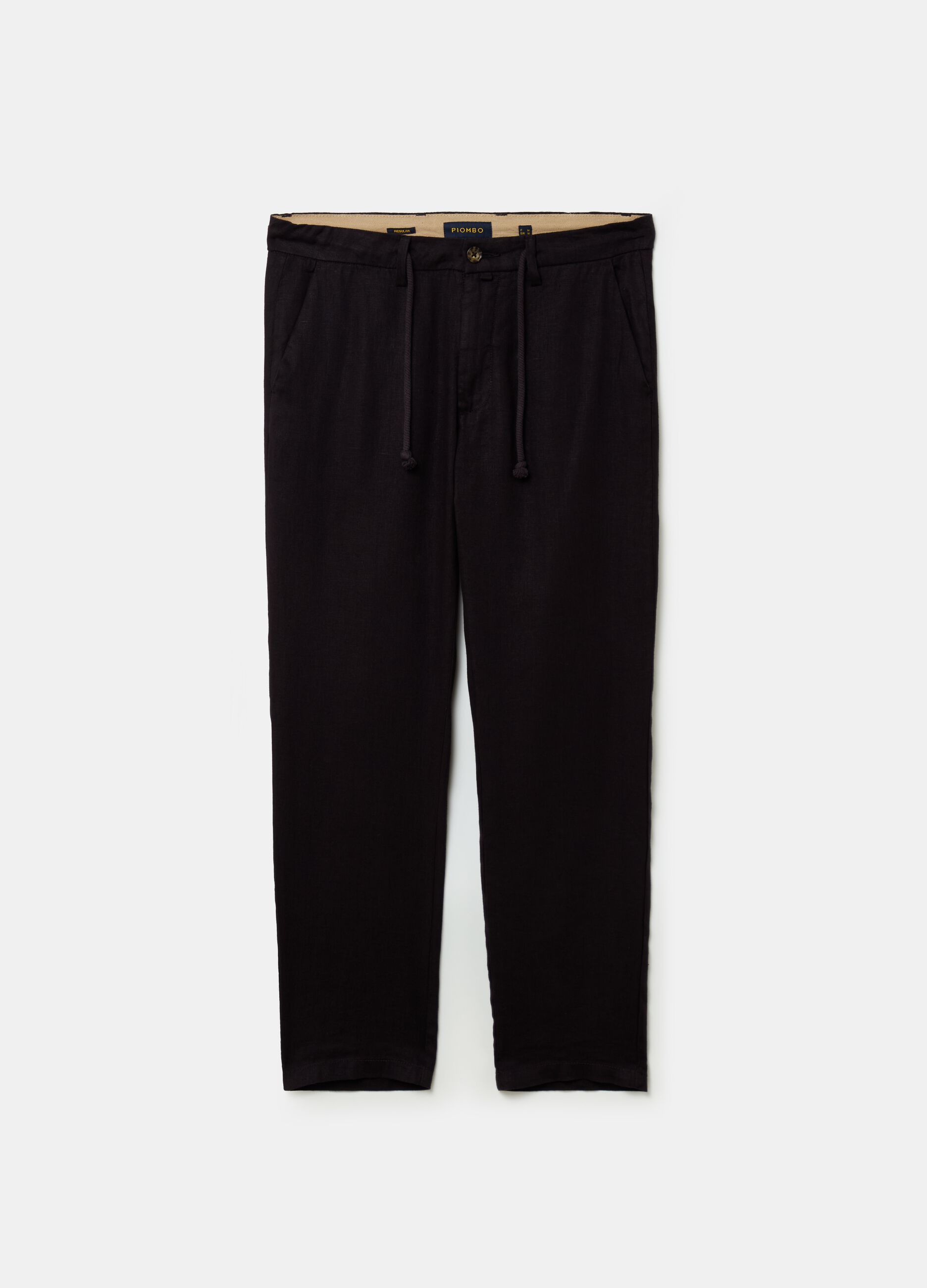 Chino trousers in linen with drawstring