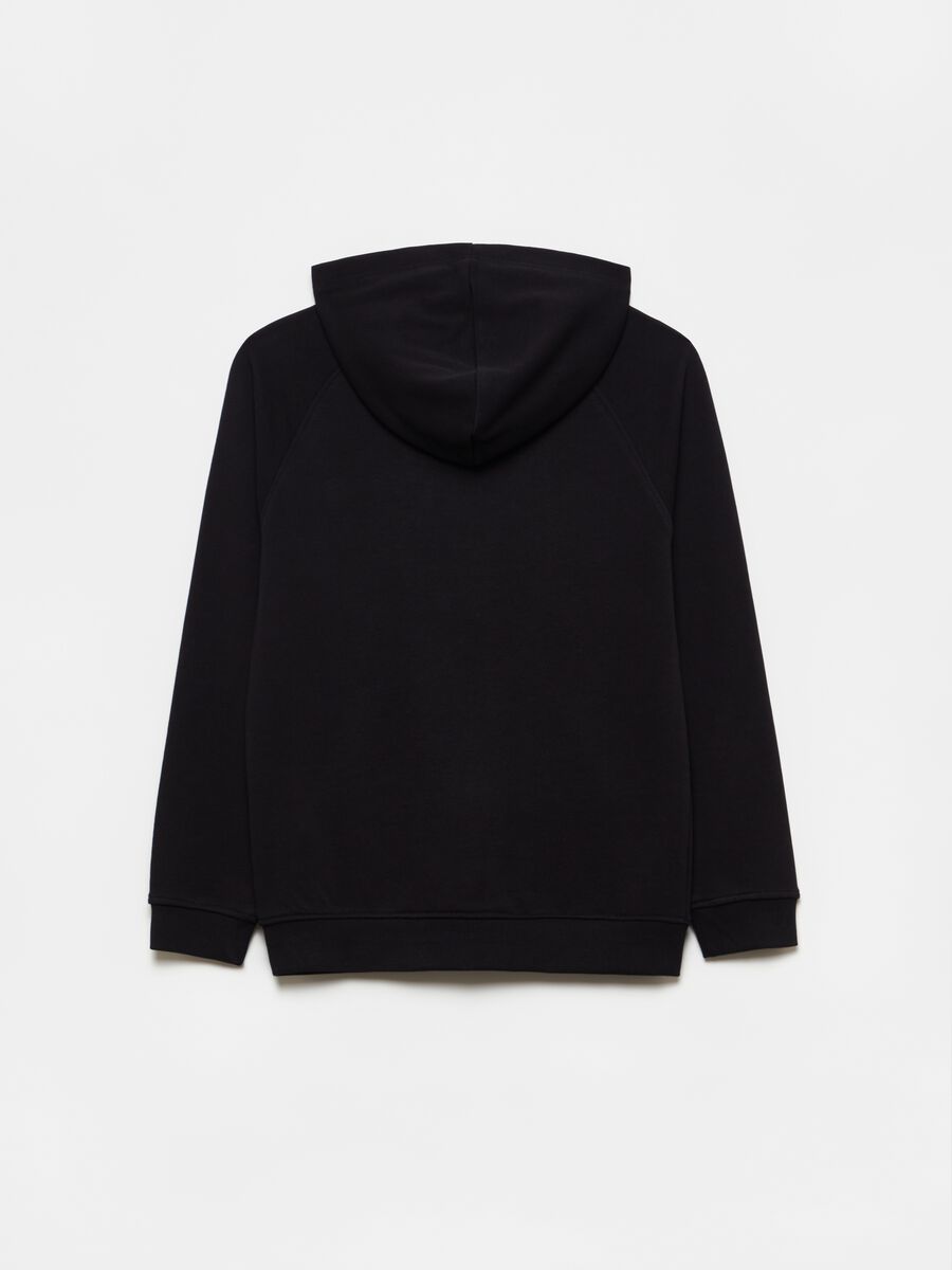 Full-zip sweatshirt with hood and print_1