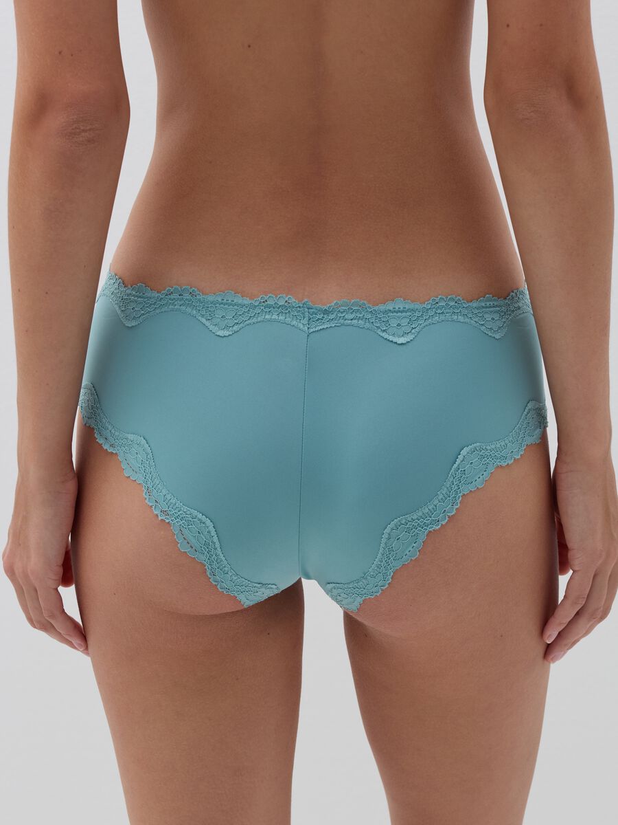 Microfibre knicker shorts with lace trim_3