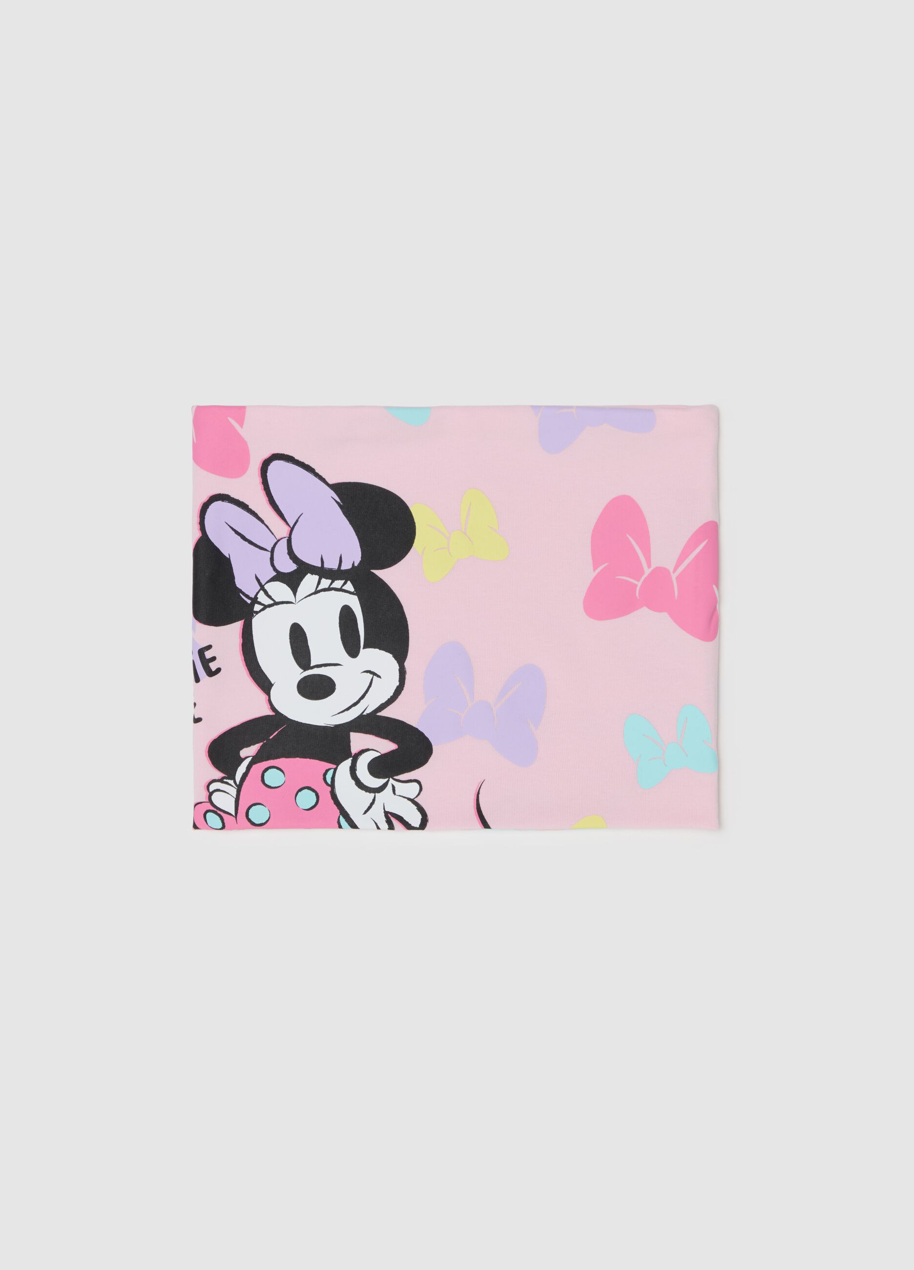 Organic cotton fleece neck warmer with Minnie Mouse print