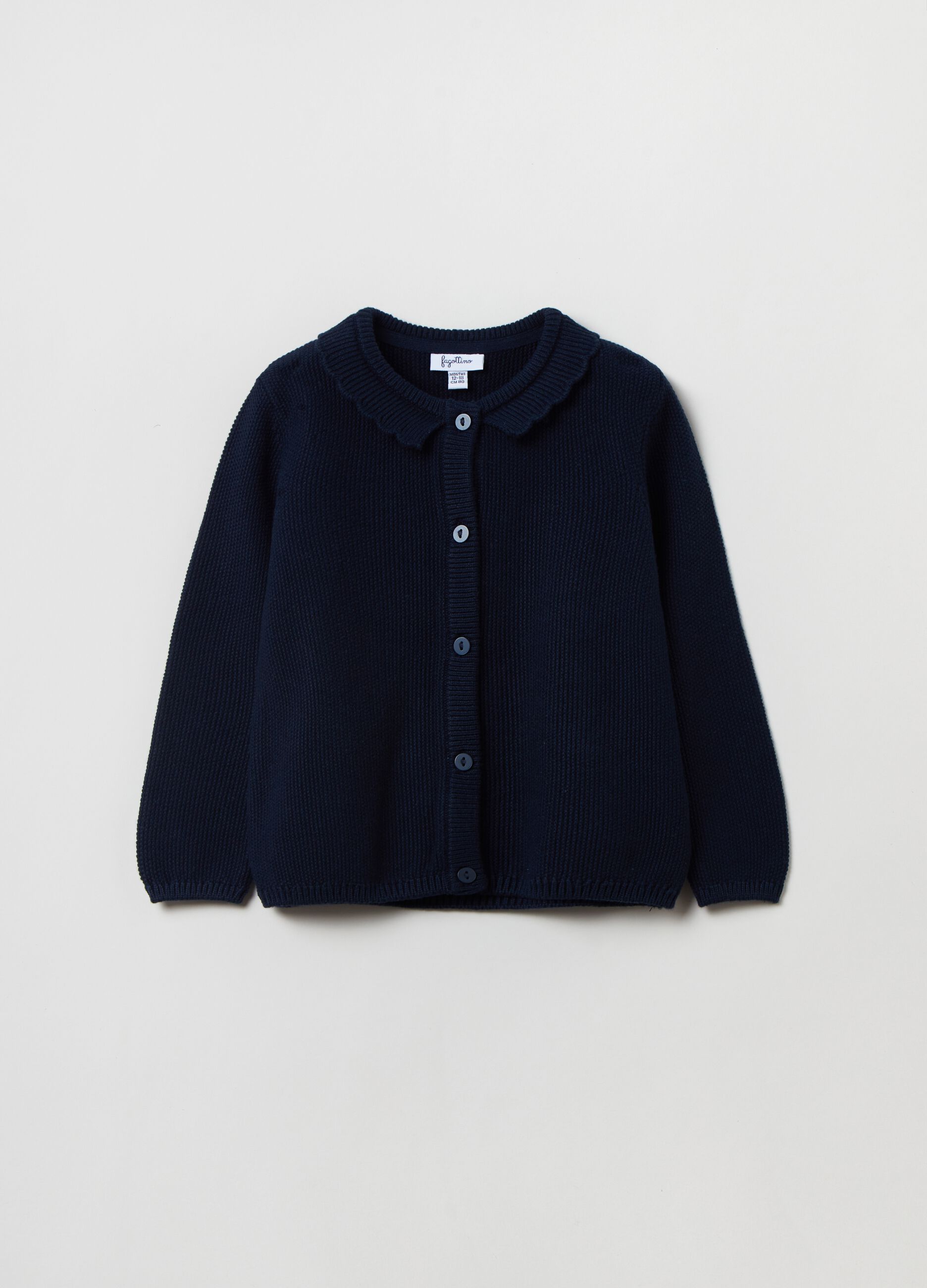 Cotton cardigan with collar