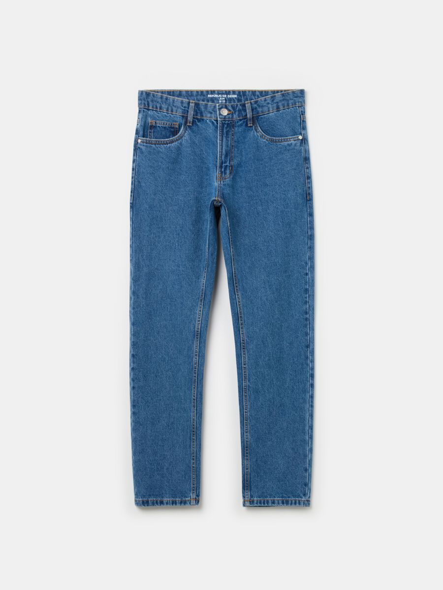 Slim-fit acid-wash jeans_4