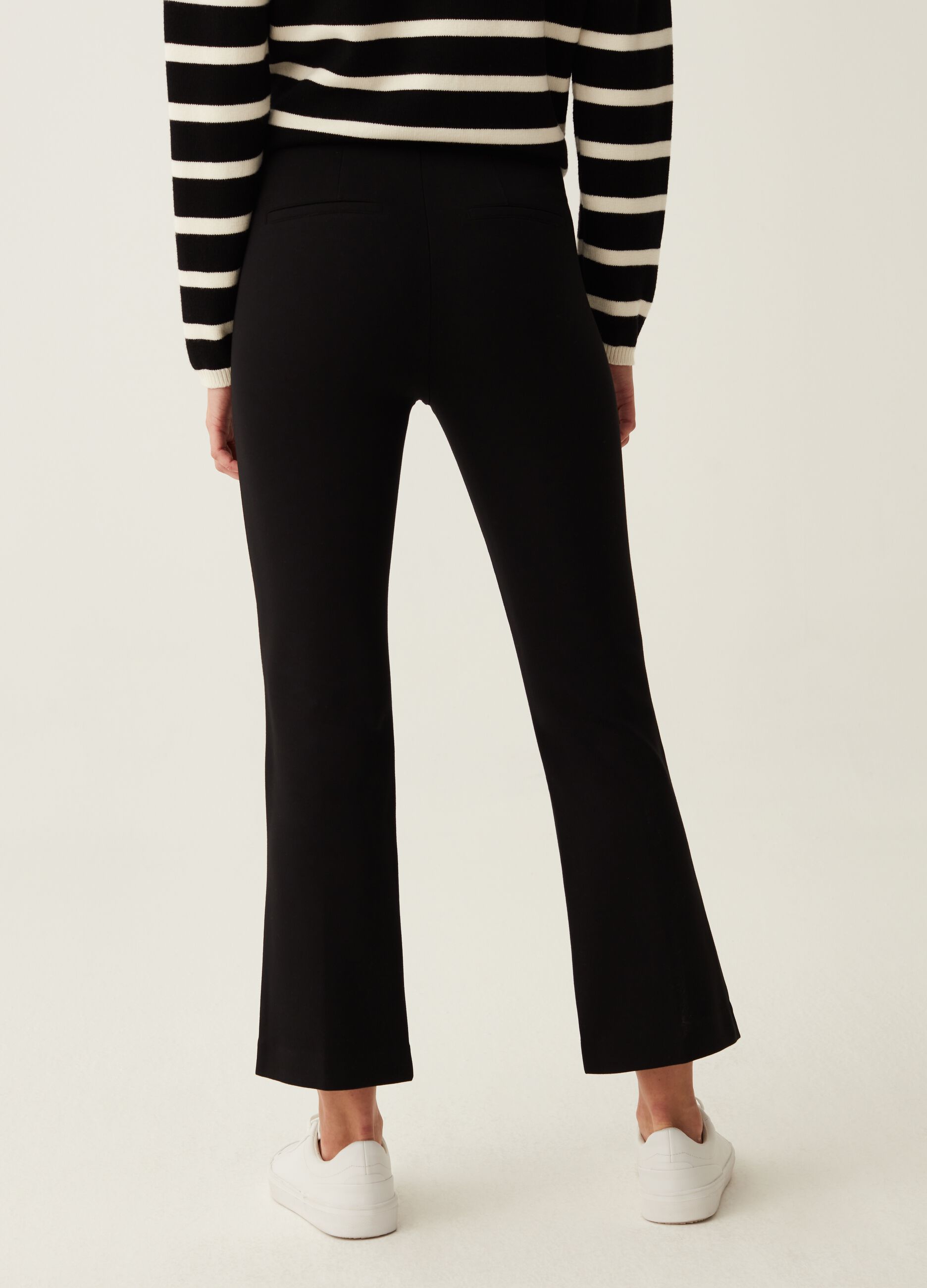 Cropped flare-fit trousers