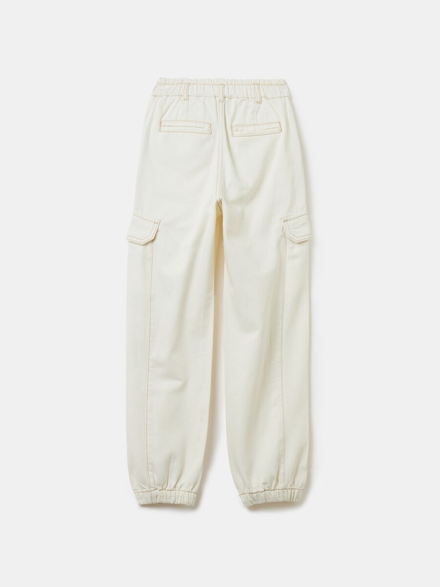 Paper bag cargo trousers in cotton_2