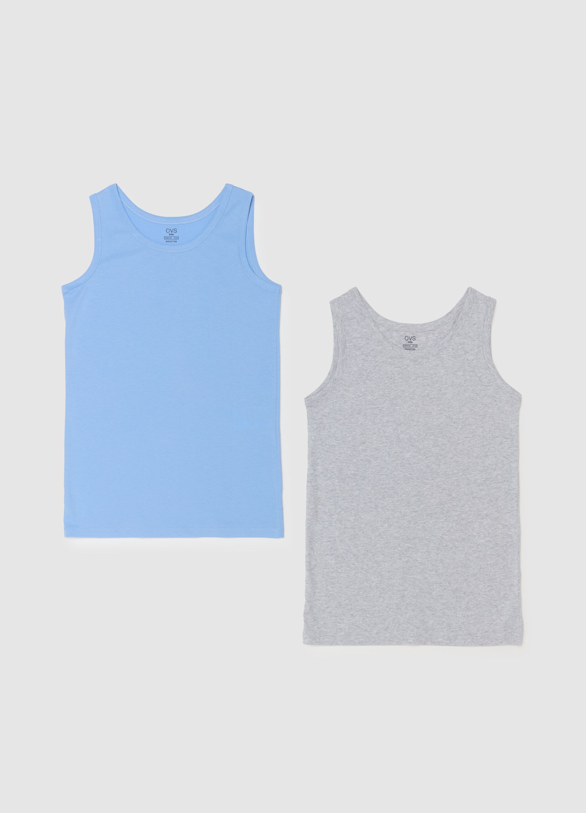 Two-pack racerback vests with round neck