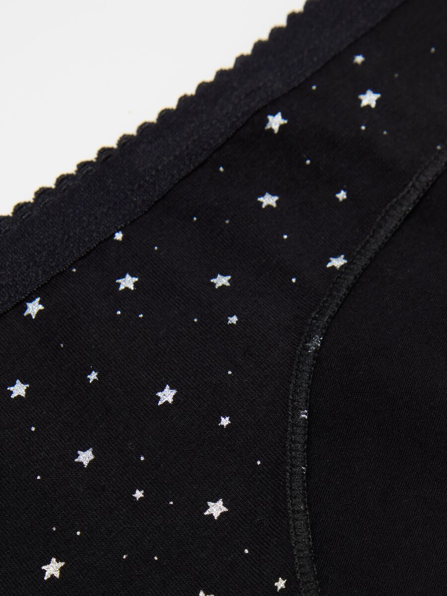 Organic cotton briefs with stars print_2