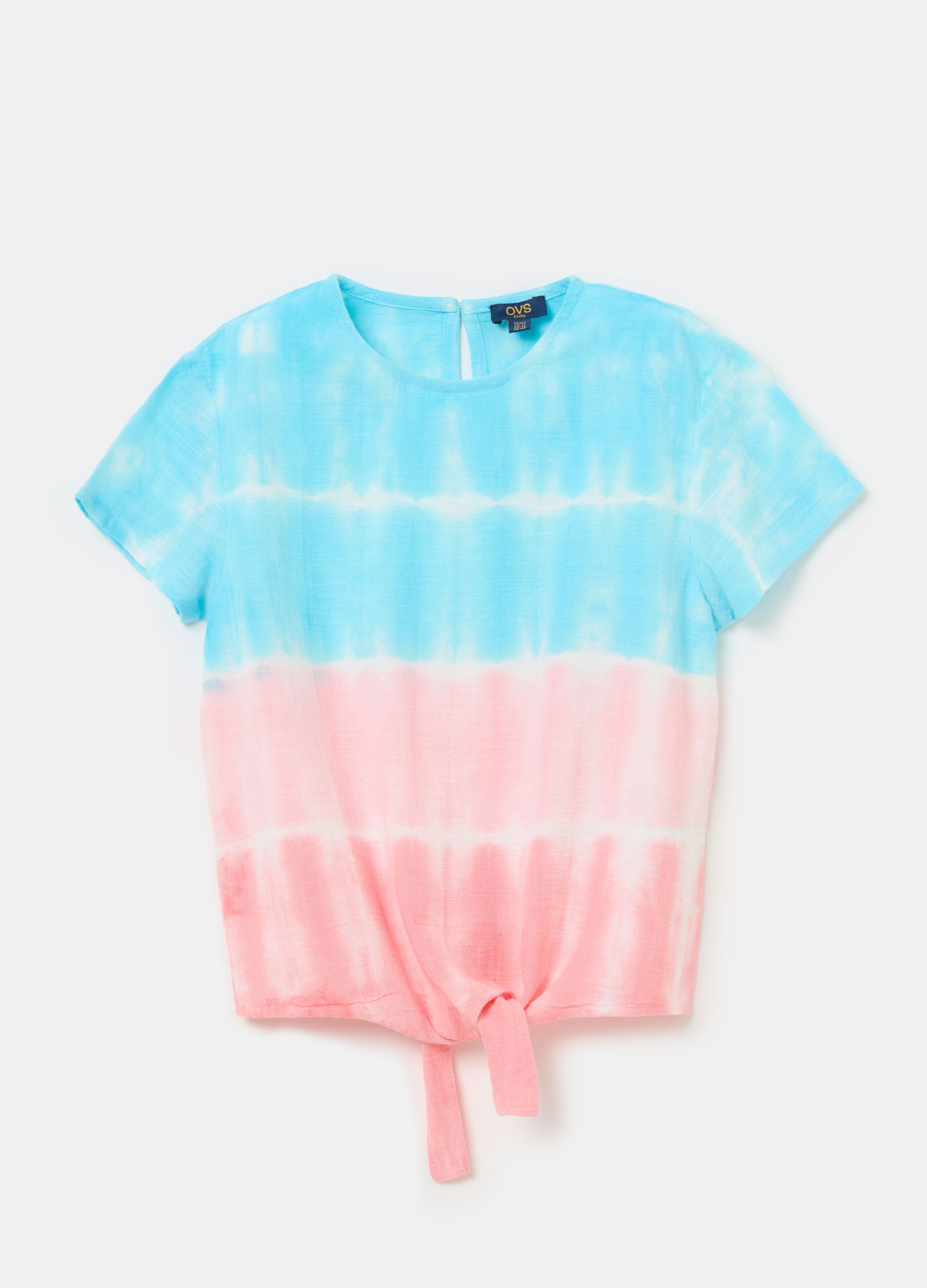 Tie-dye blouse with knot