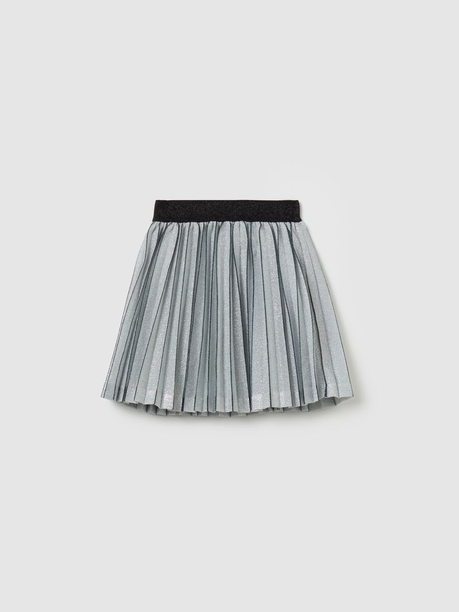 Short pleated skirt in lurex_0