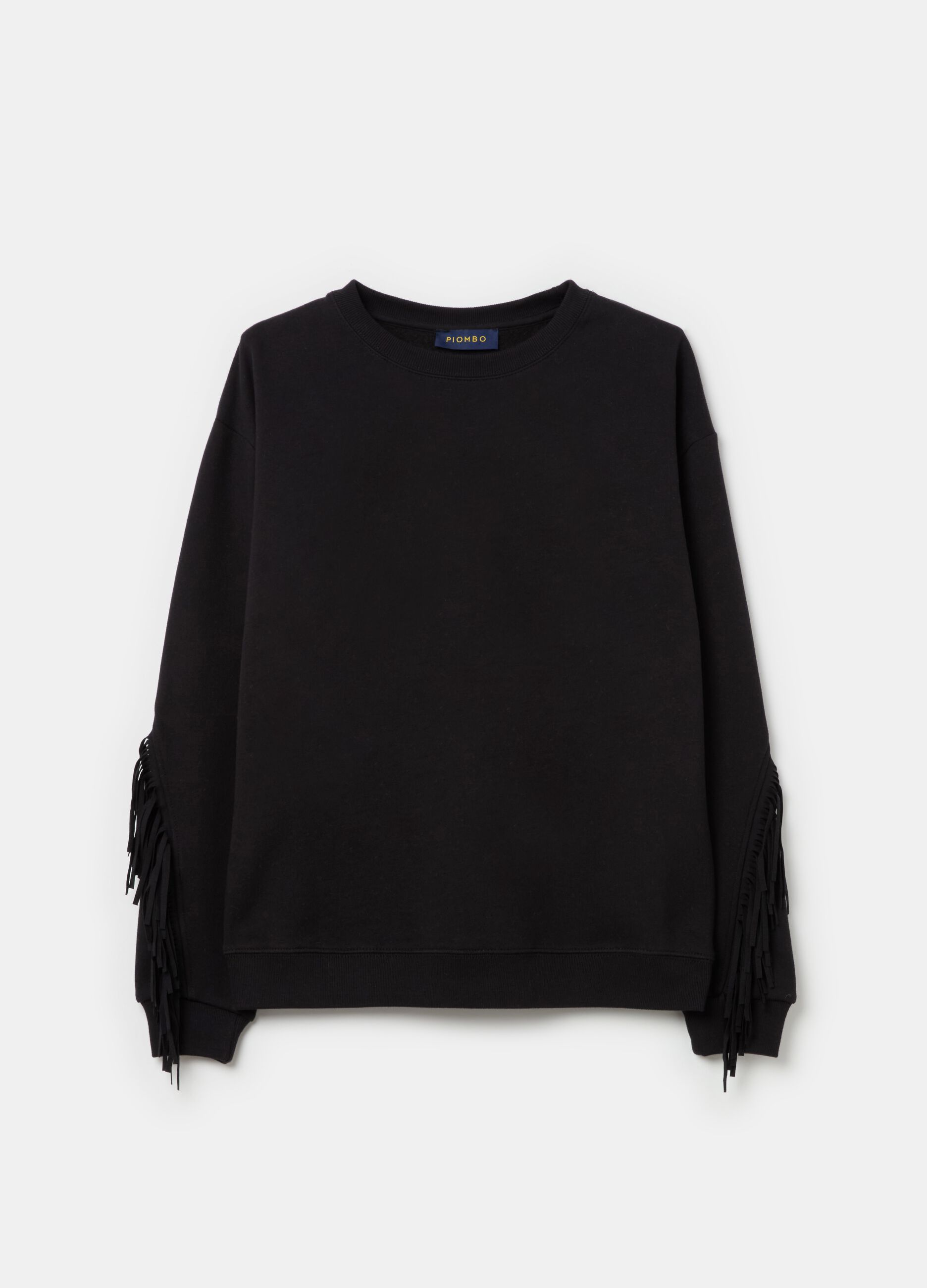 Oversized sweatshirt with fringing