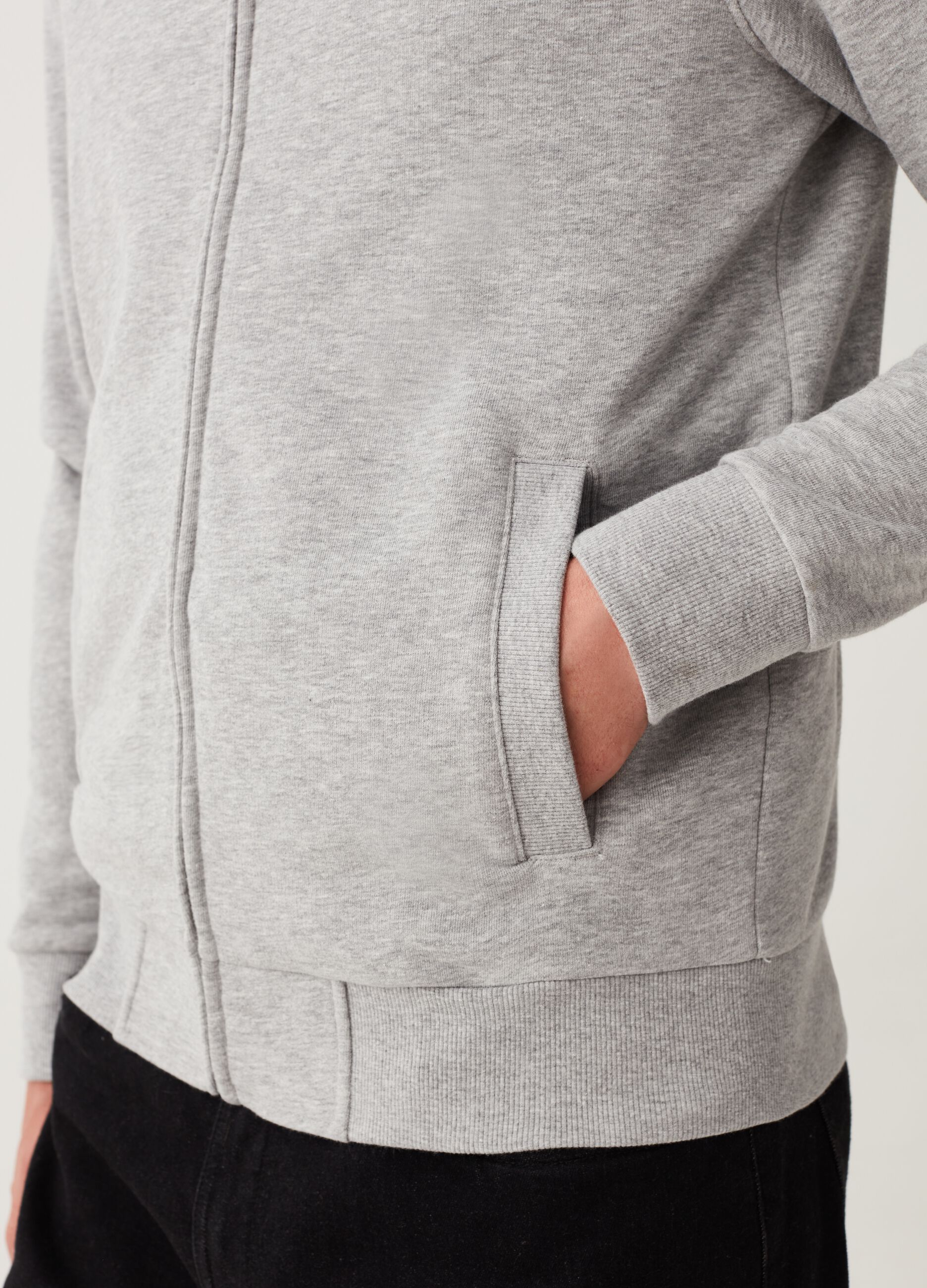 Full-zip in French Terry a collo alto