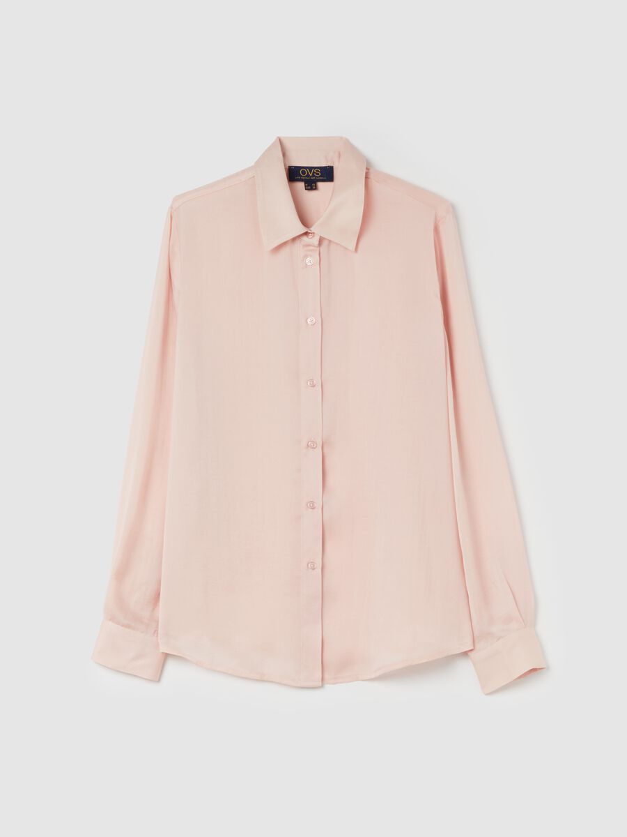 Solid colour satin shirt_0