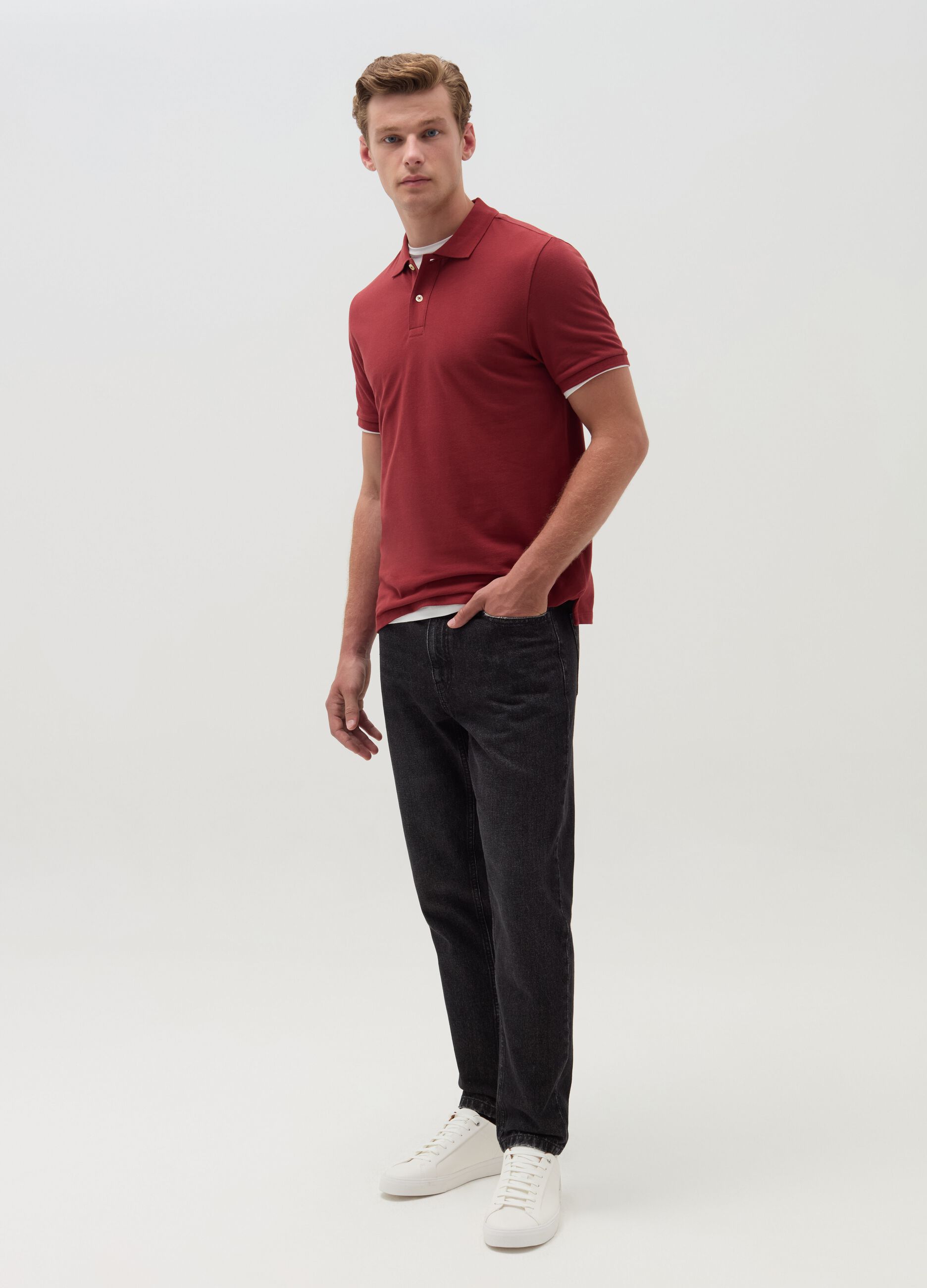 Cotton pique polo shirt