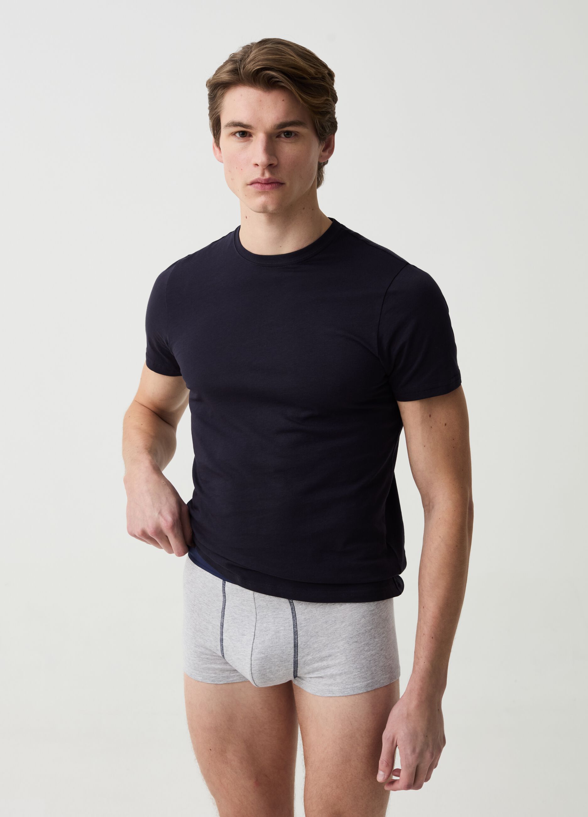 Five-pack stretch organic cotton boxer shorts with pattern