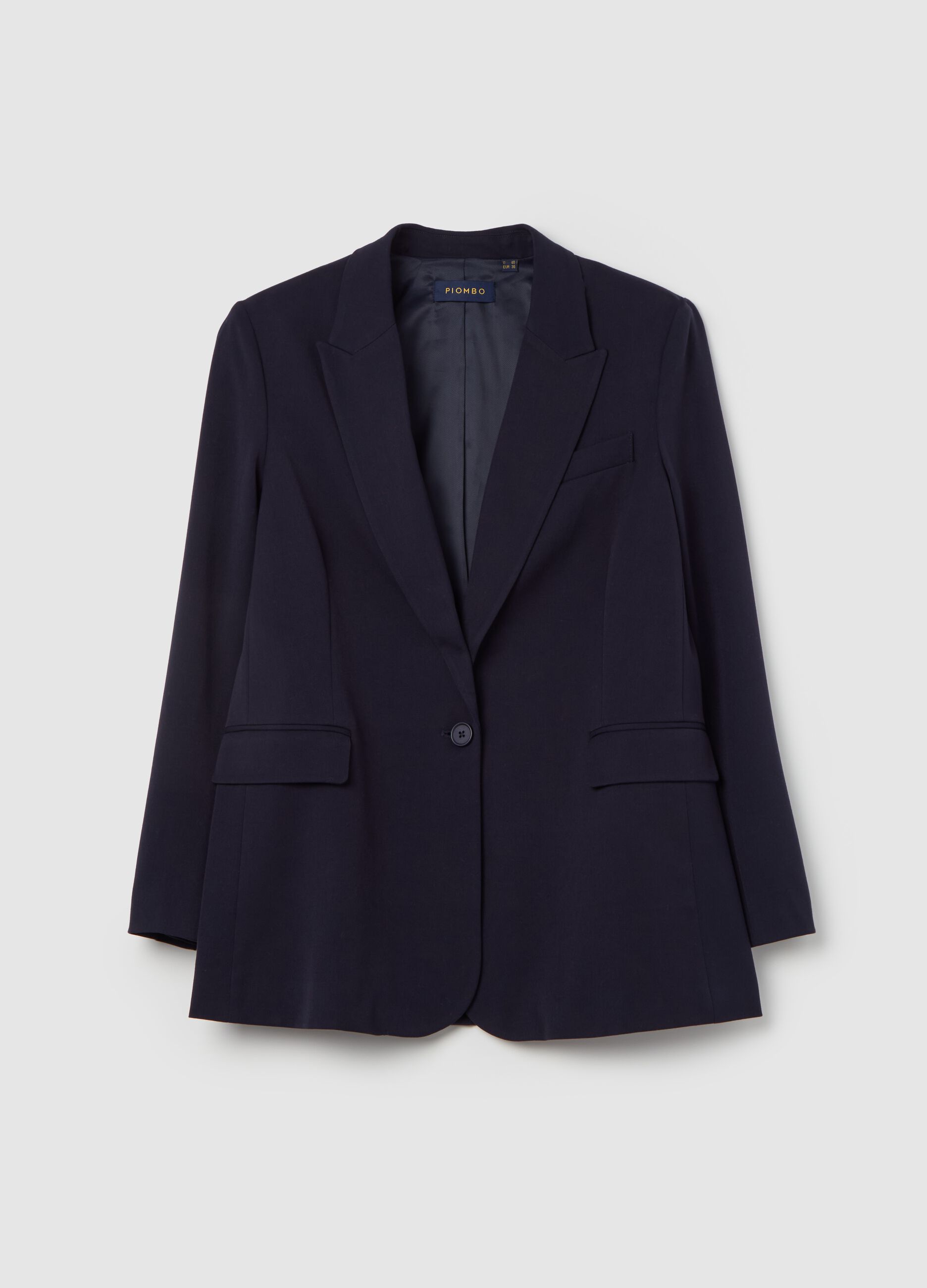 Contemporary solid colour single-breasted blazer