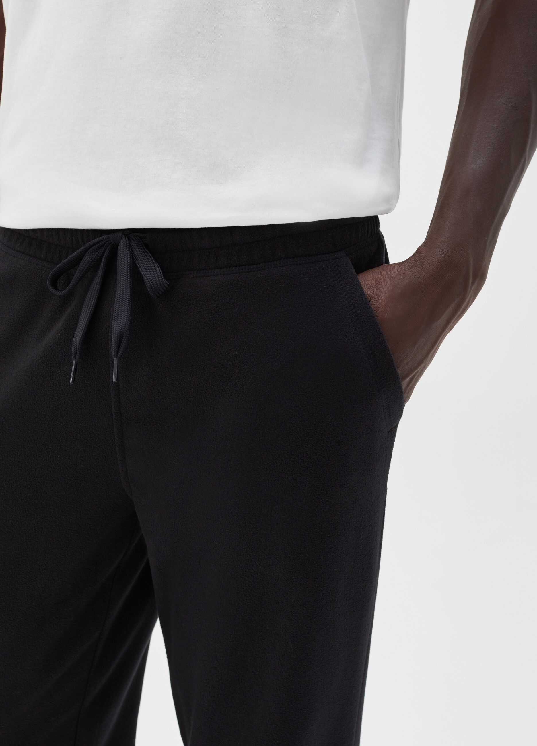 Fleece joggers with drawstring