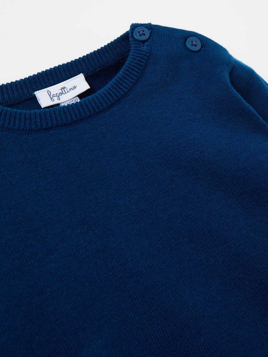 Solid colour 100% cotton knit pullover_2