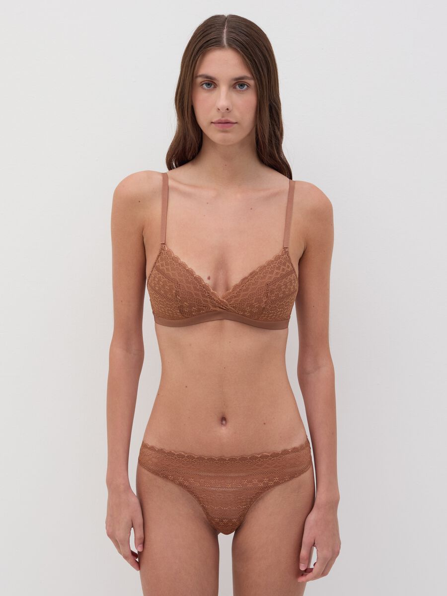 Gloria triangle bra in macramé lace_1