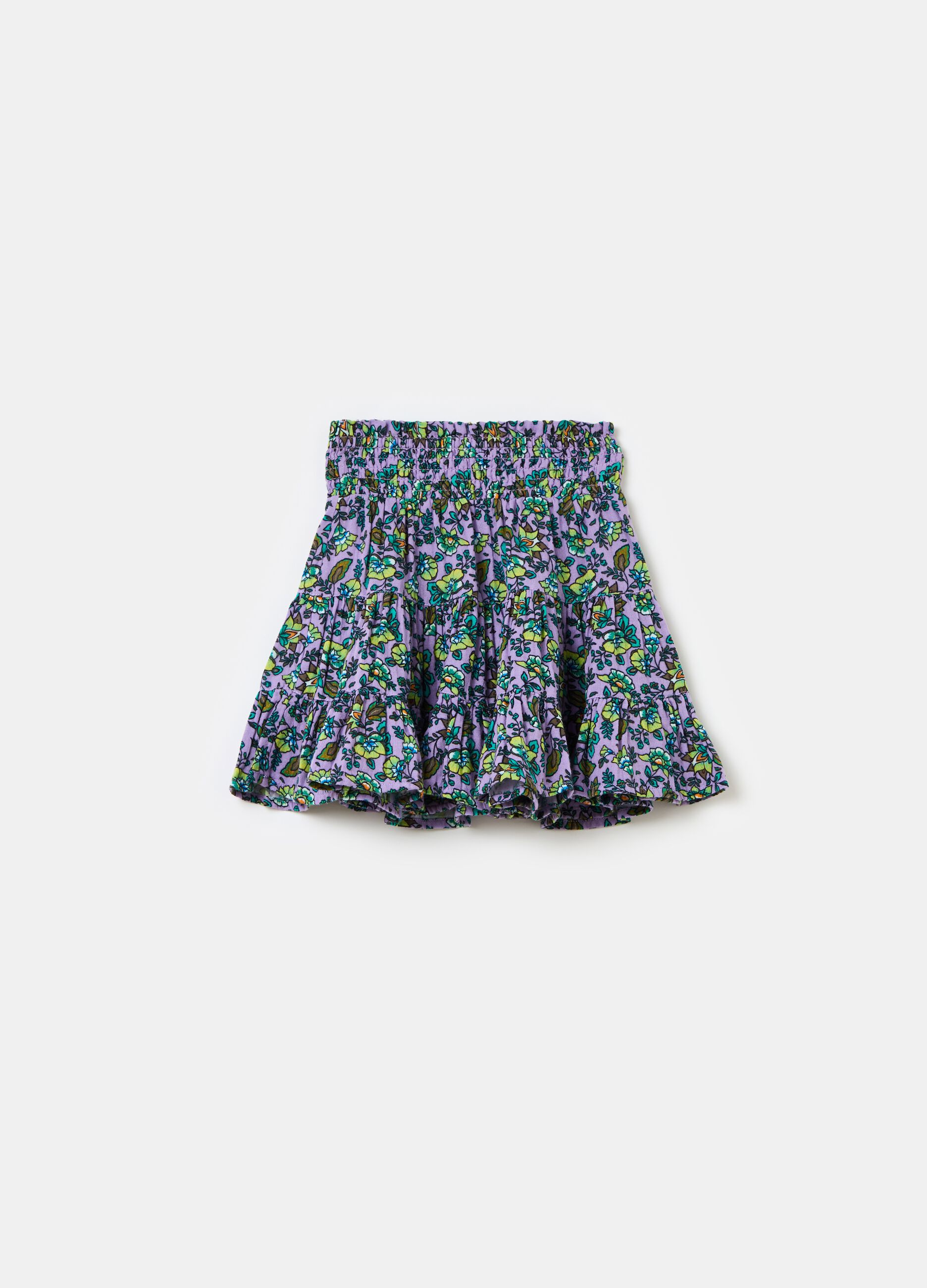 Floral tiered skirt in cotton