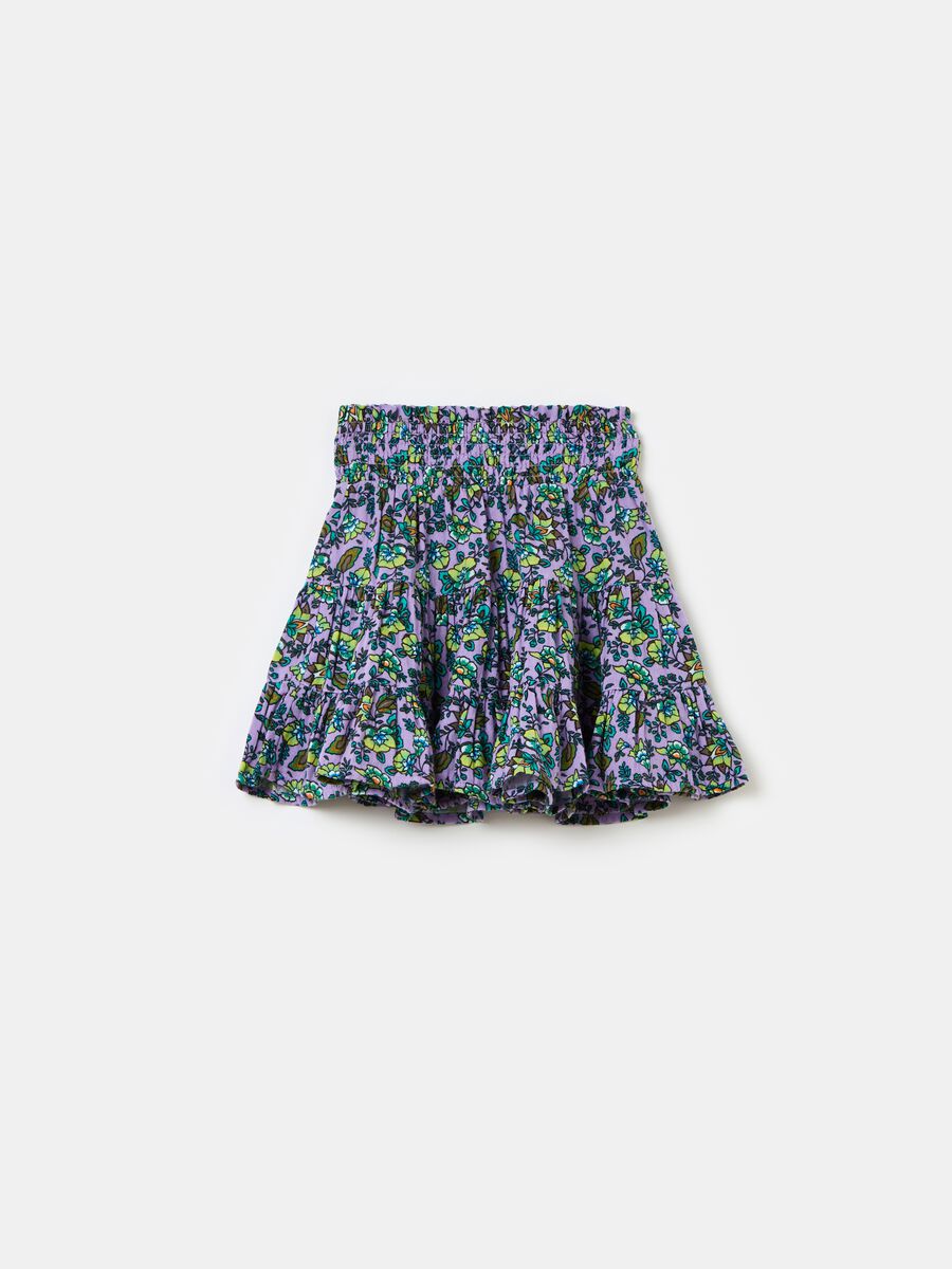 Floral tiered skirt in cotton_1