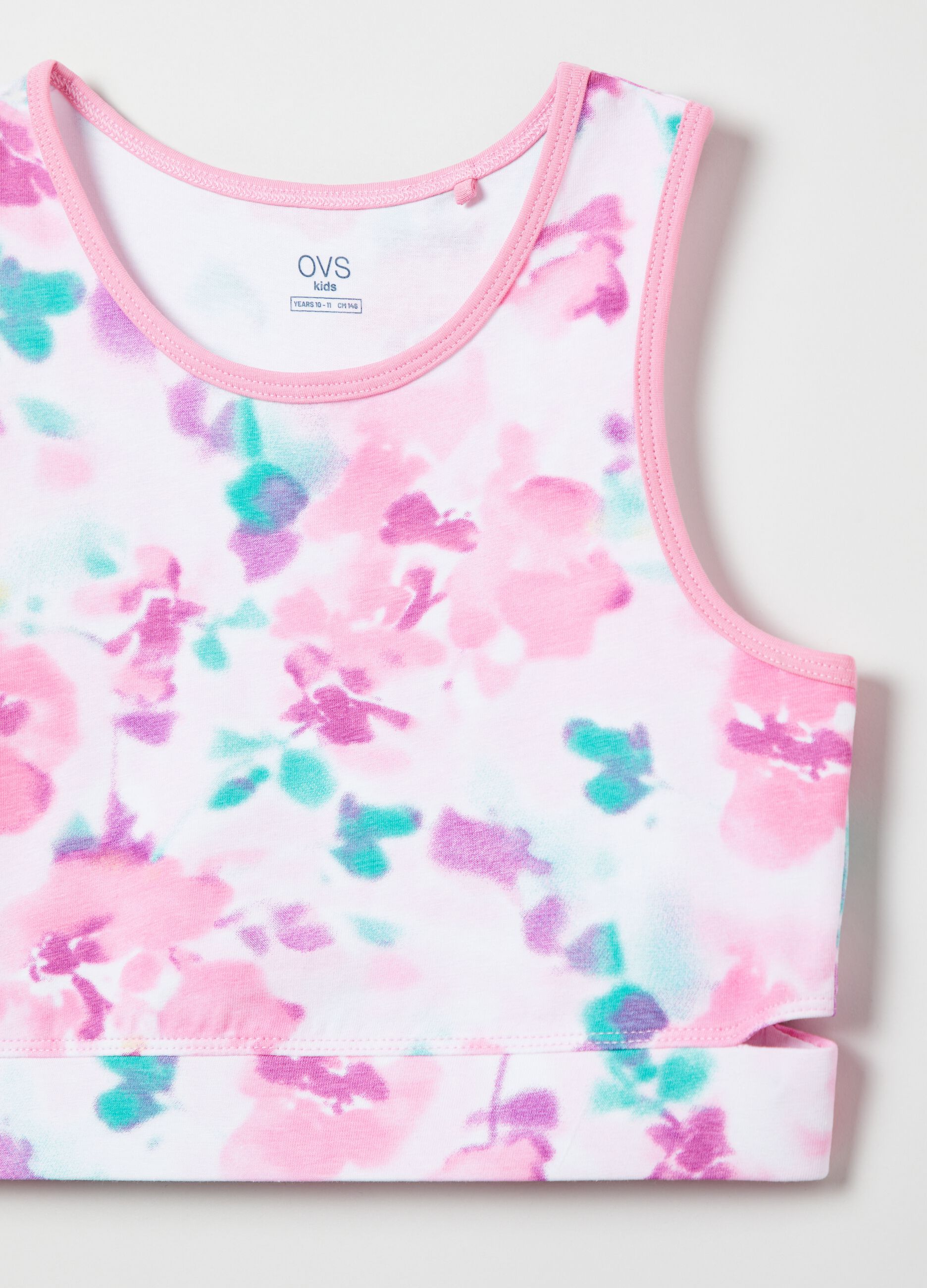 Tank top with floral pattern