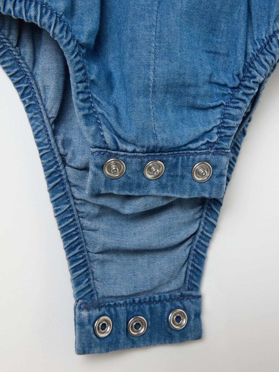 Bodysuit shirt in denim with raccoon embroidery_2