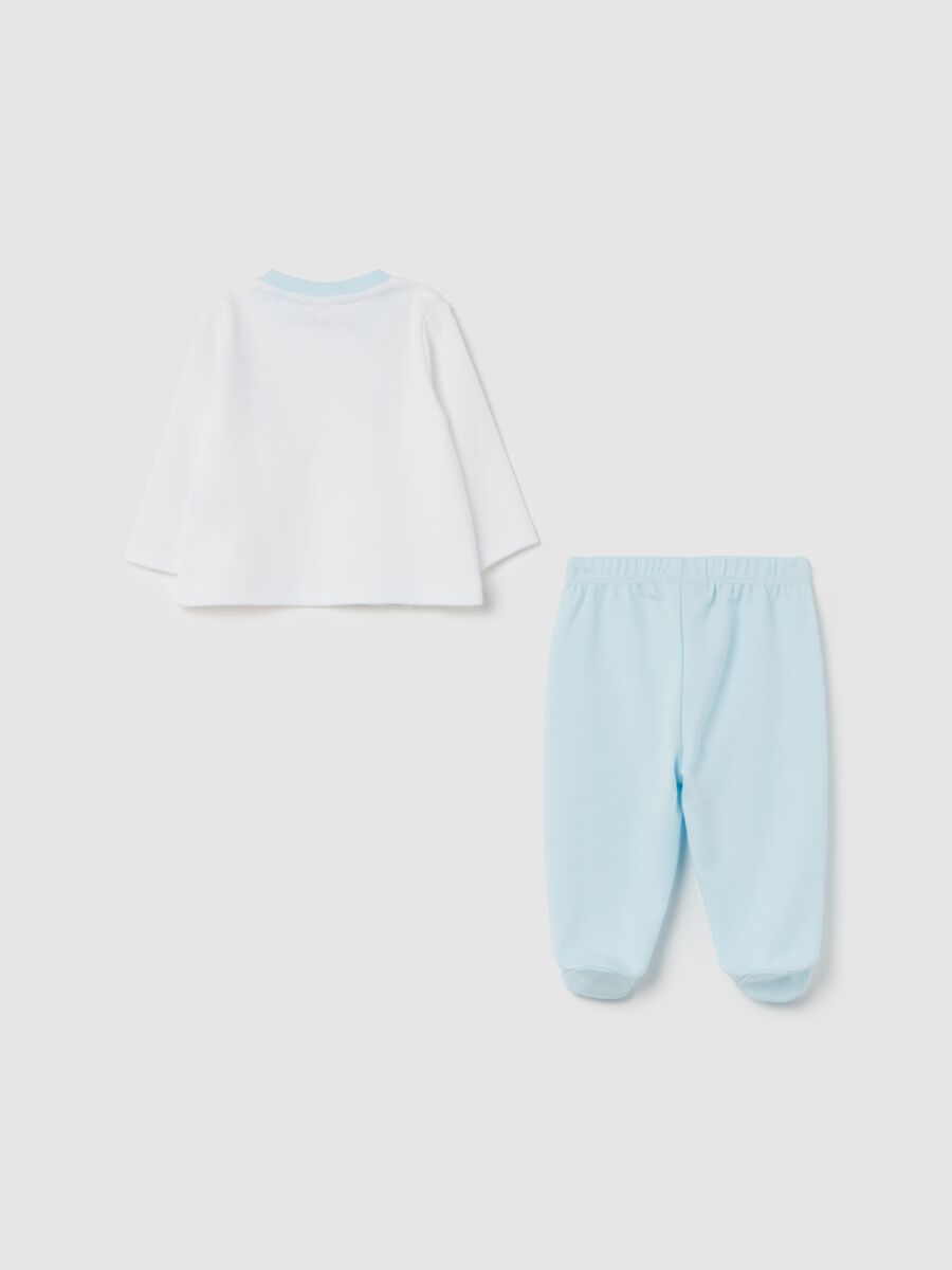 T-shirt and baby leggings set in velour with print_1