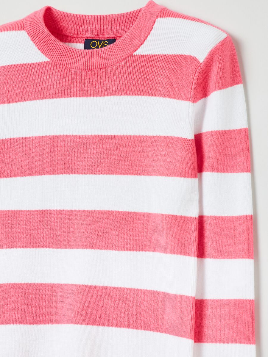 Round neck pullover with stripes_2