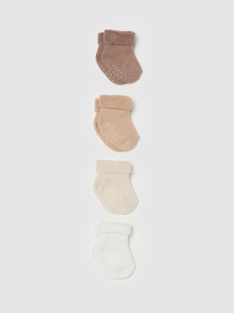 Four-pair pack socks in solid colour terry_1