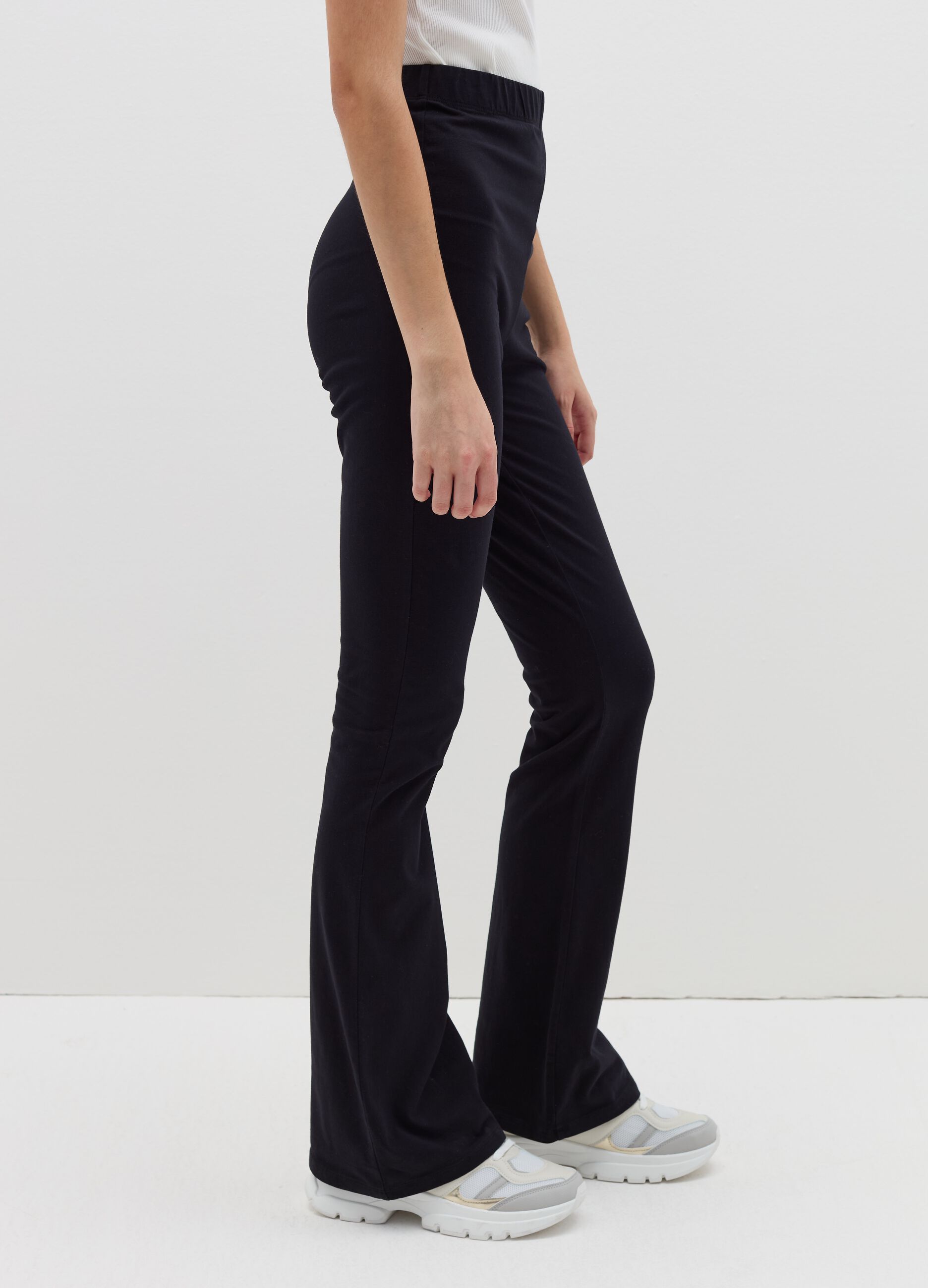 Leggings flare fit in cotone stretch