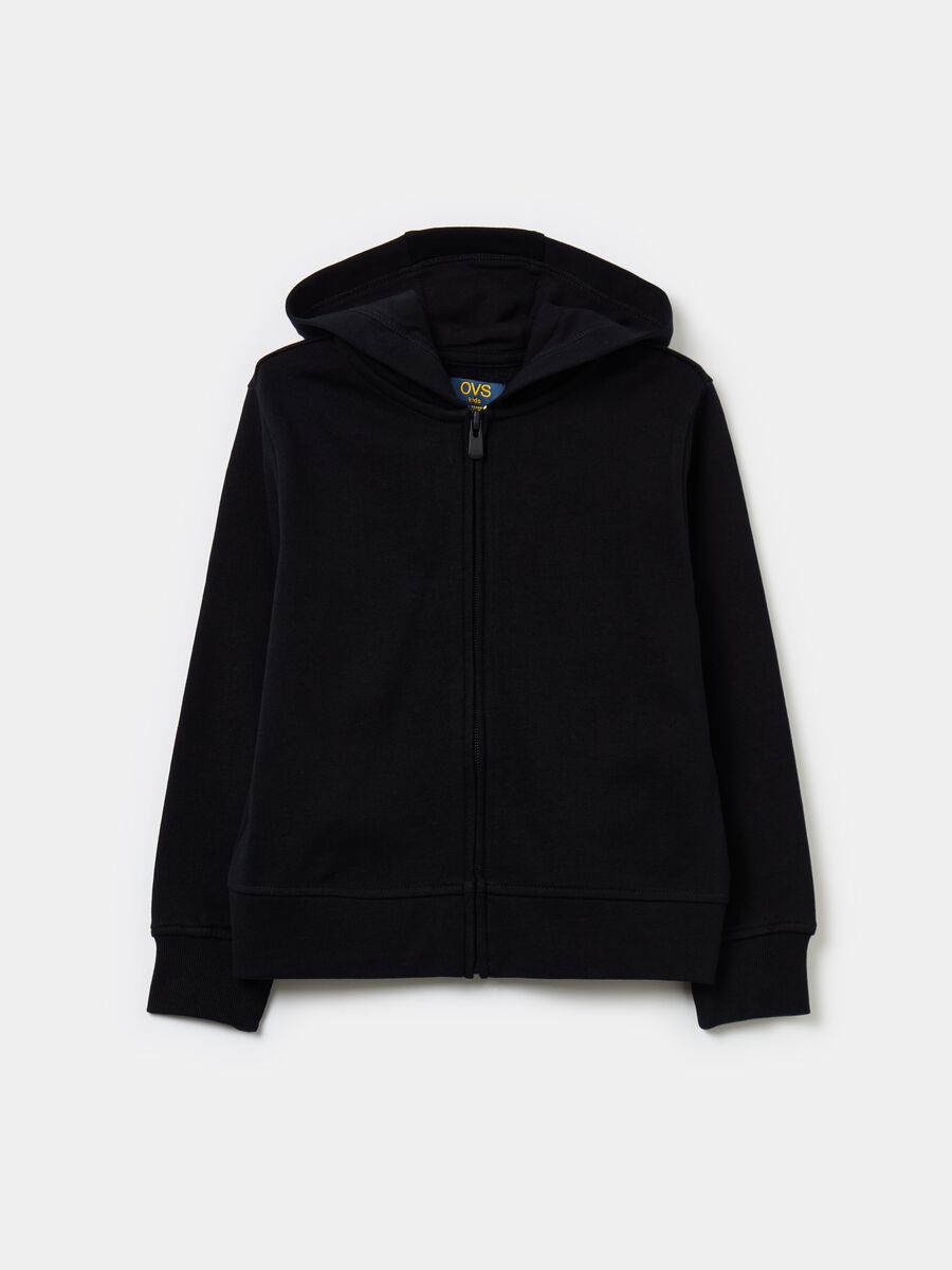 Full-zip sweatshirt in solid colour French terry_0