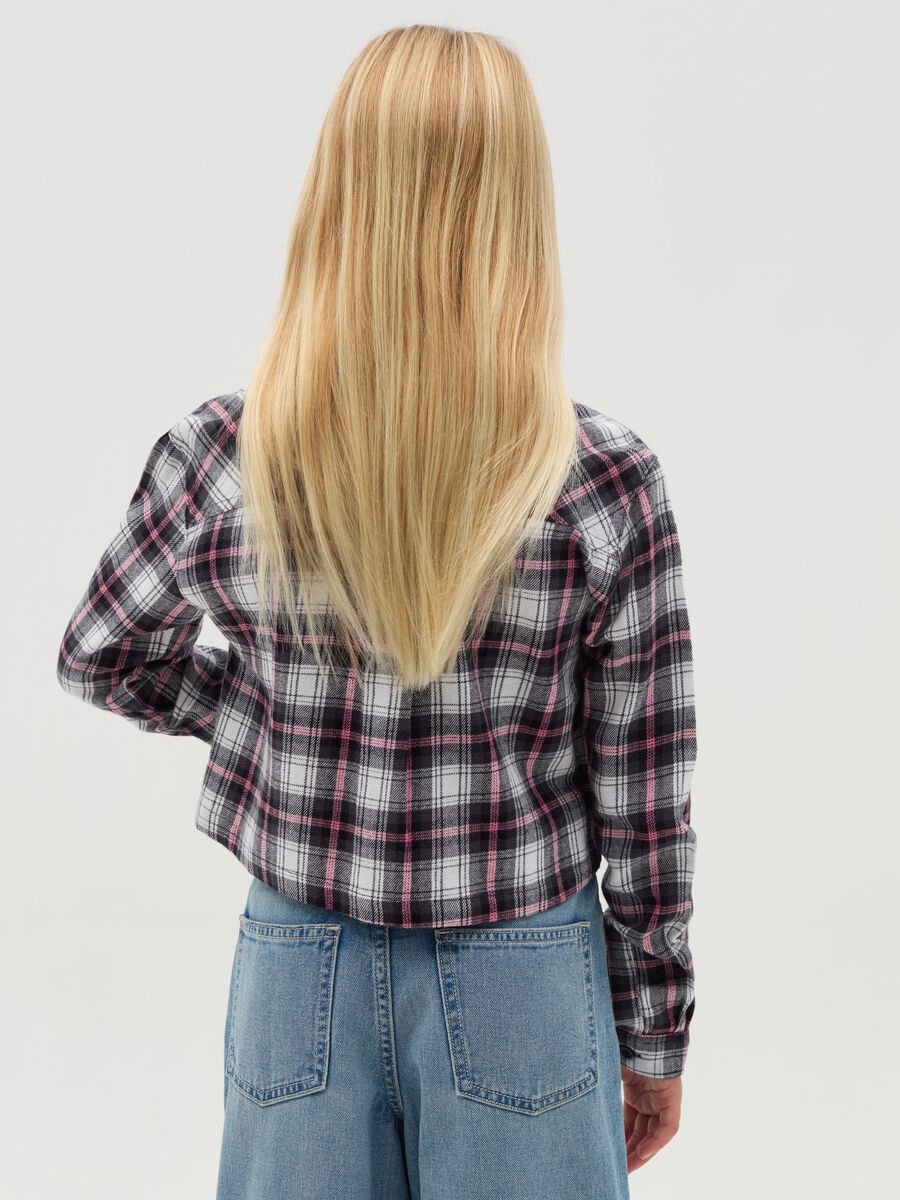 Crop shirt with check pattern_2