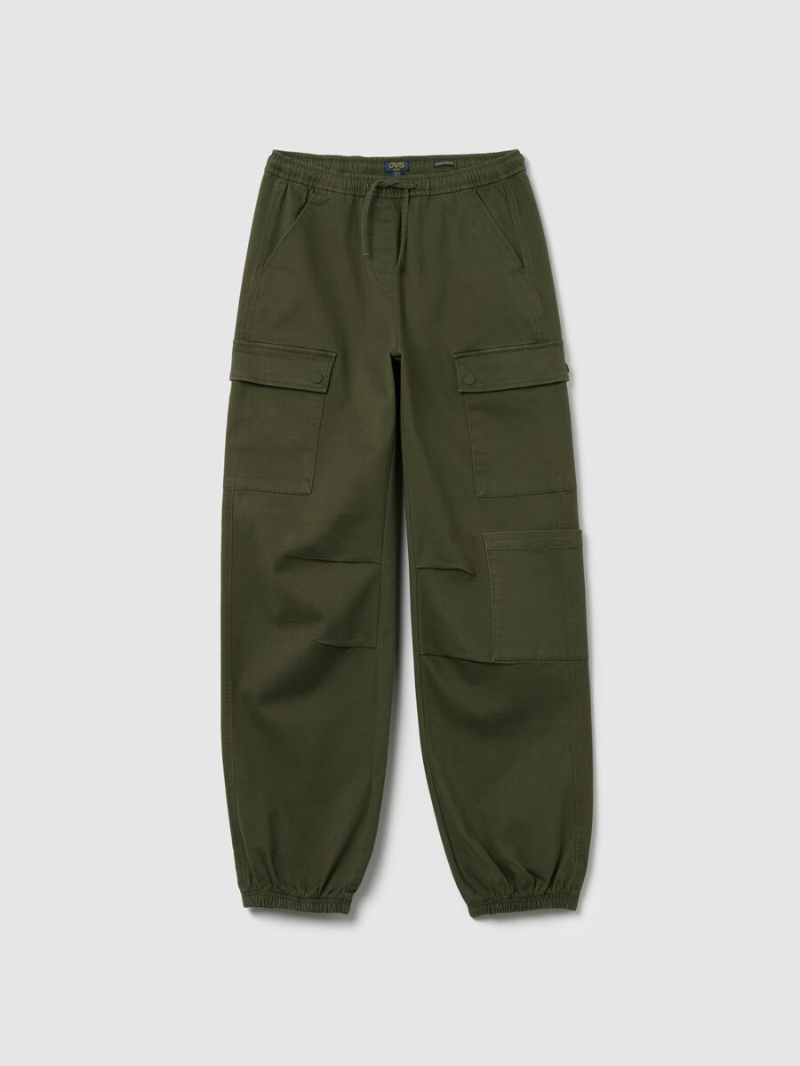 Cargo parachute trousers with drawstring_0