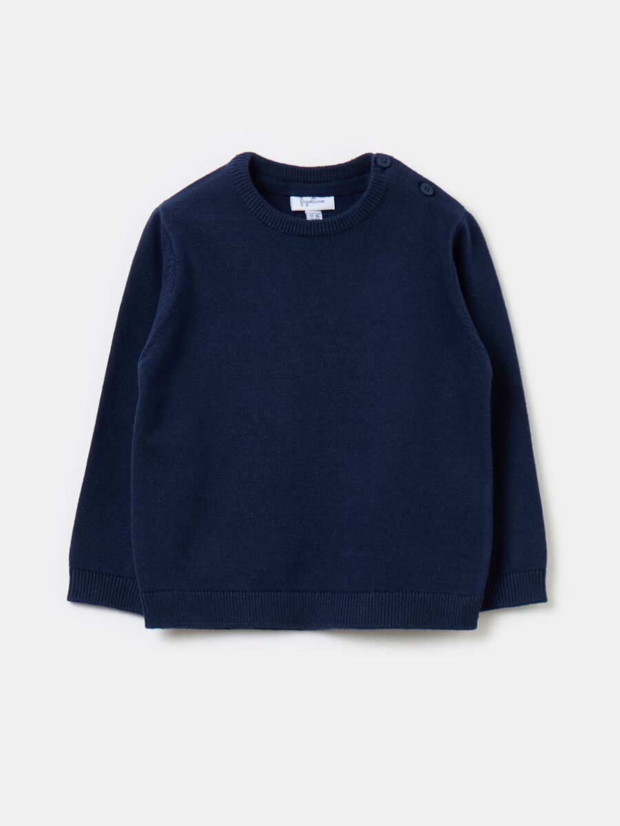 Solid colour cotton pullover_0