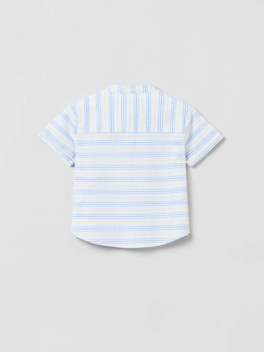 Camisa de algodón de rayas hilado teñido_1