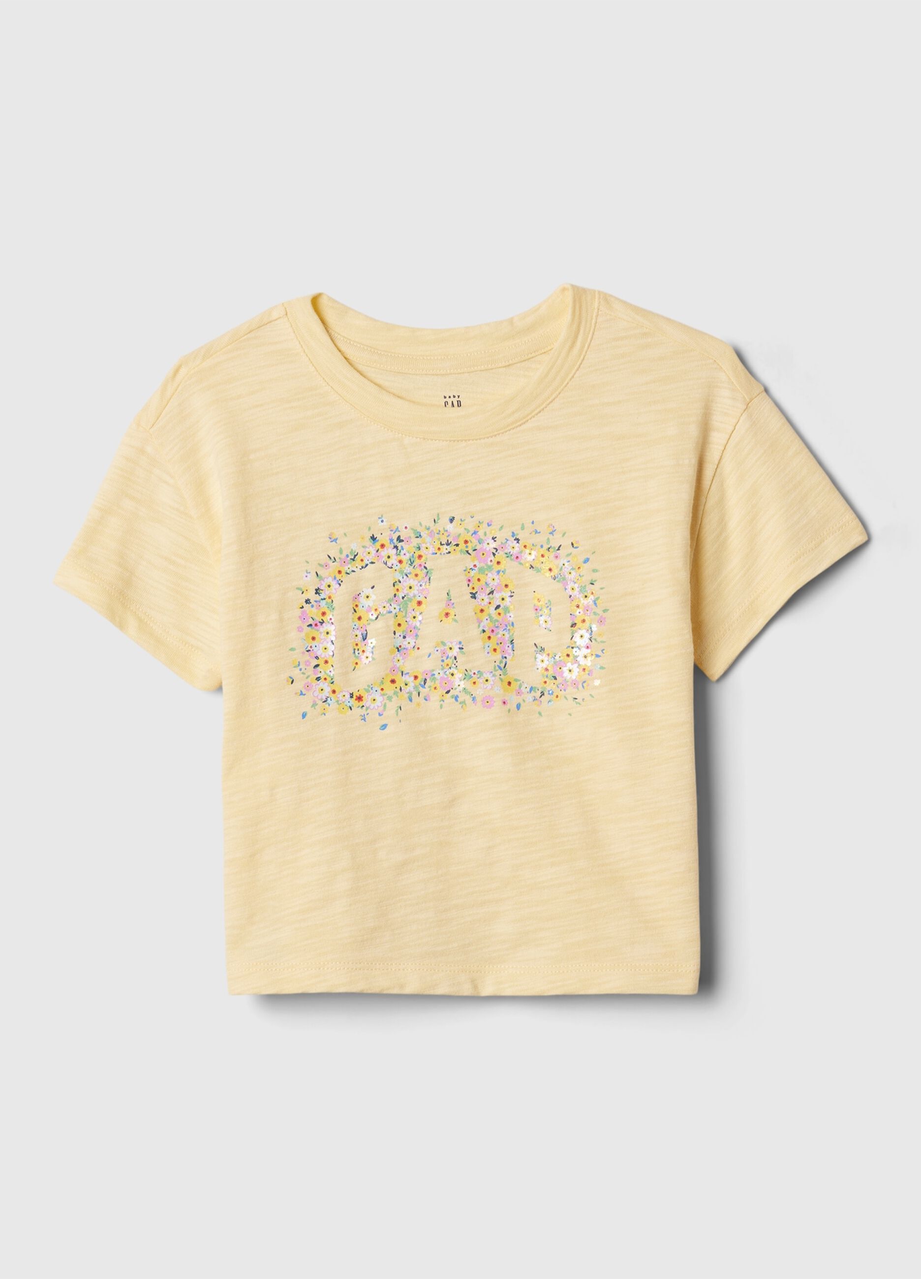 T-shirt stampa logo con fiorellini