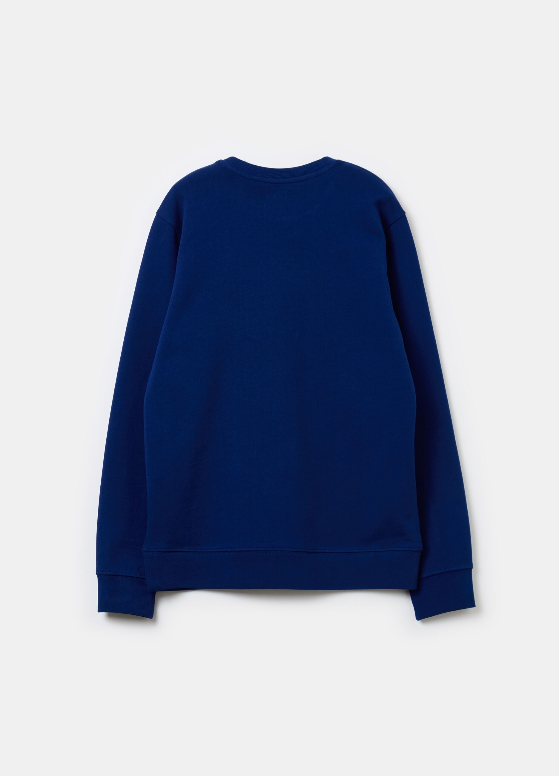 Solid colour sweatshirt with round neck