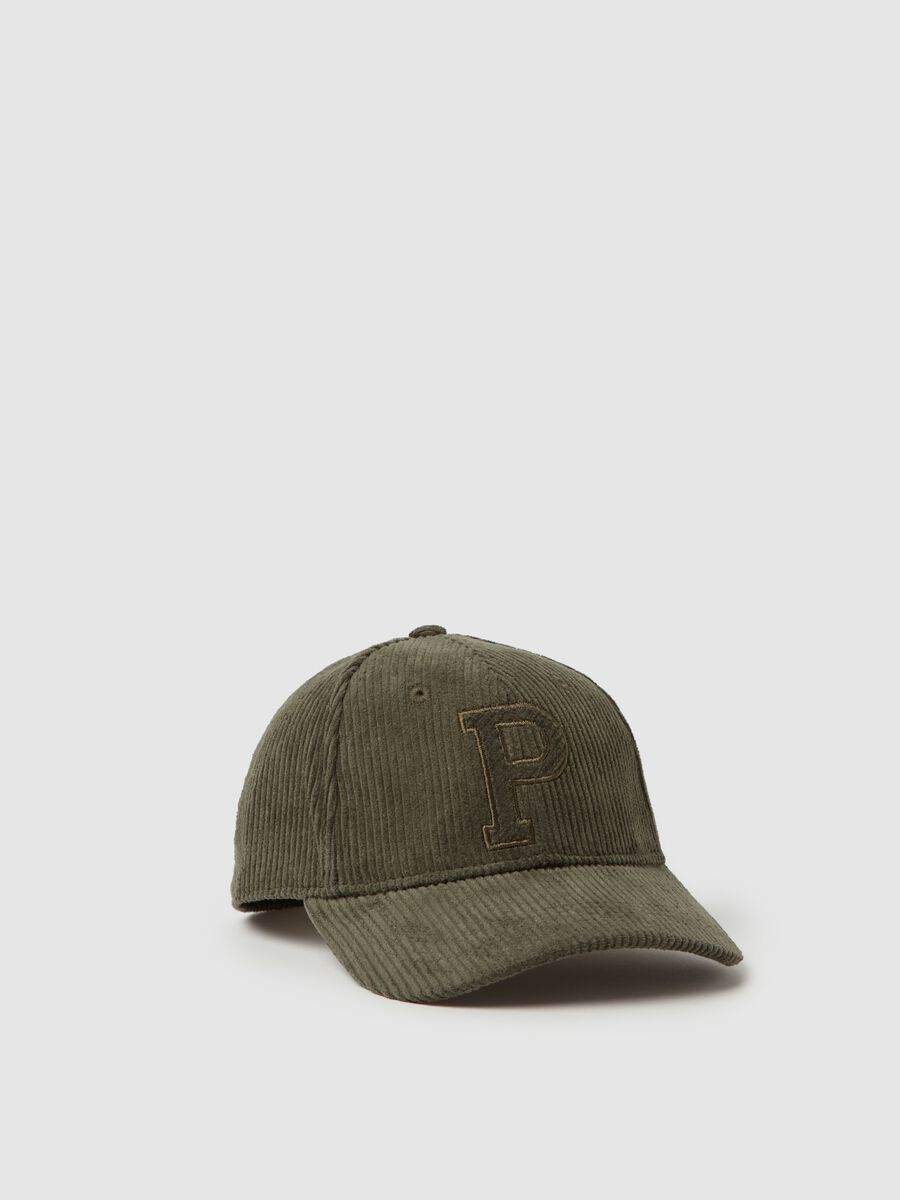 Corduroy baseball cap with embroidery_0