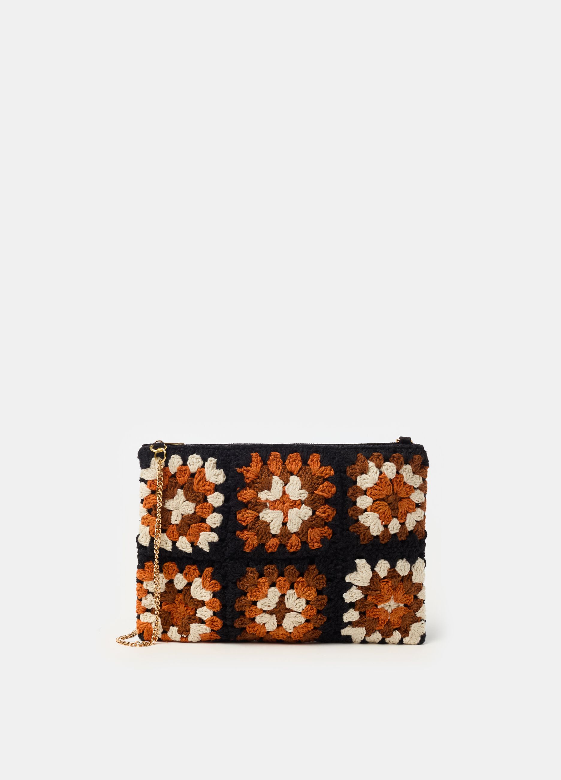 Crochet cotton clutch bag