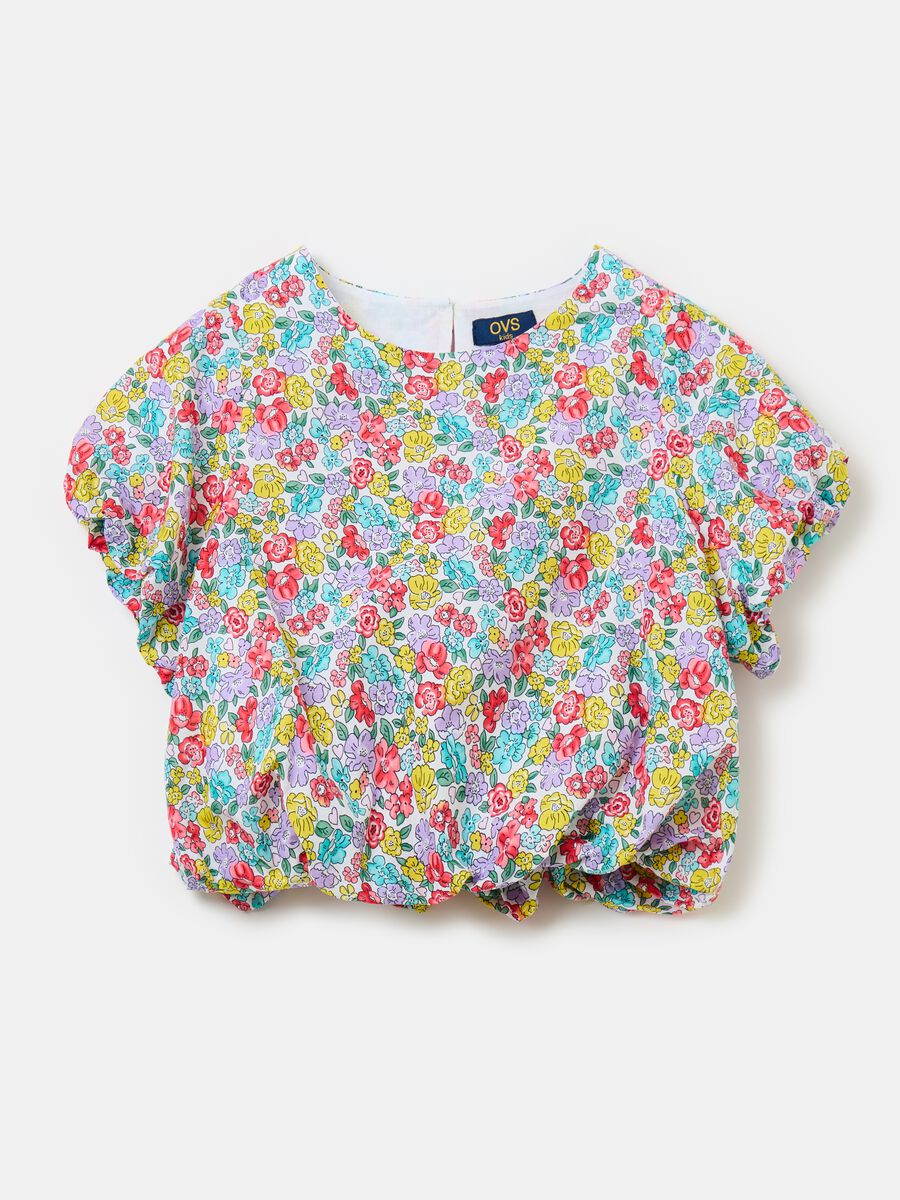 Blusa de algodón con estampado floral_0