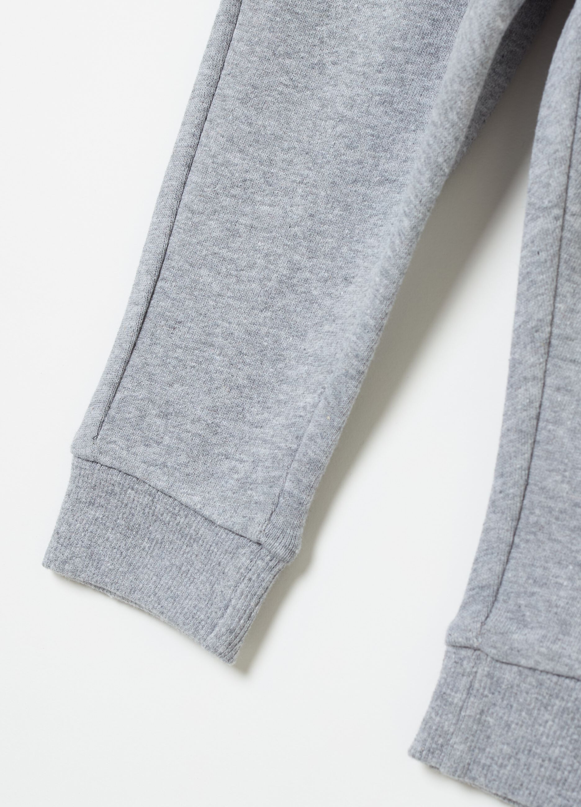 Fleece joggers with drawstring and print