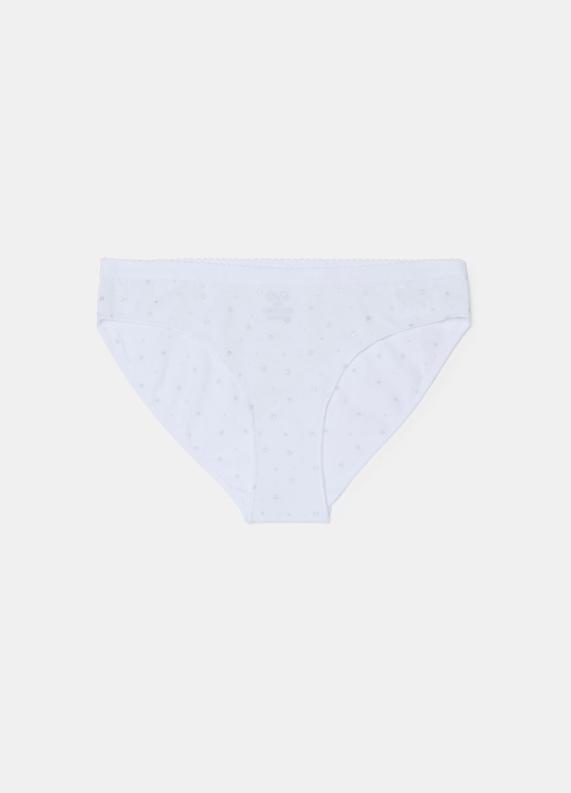 Organic cotton briefs with stars print