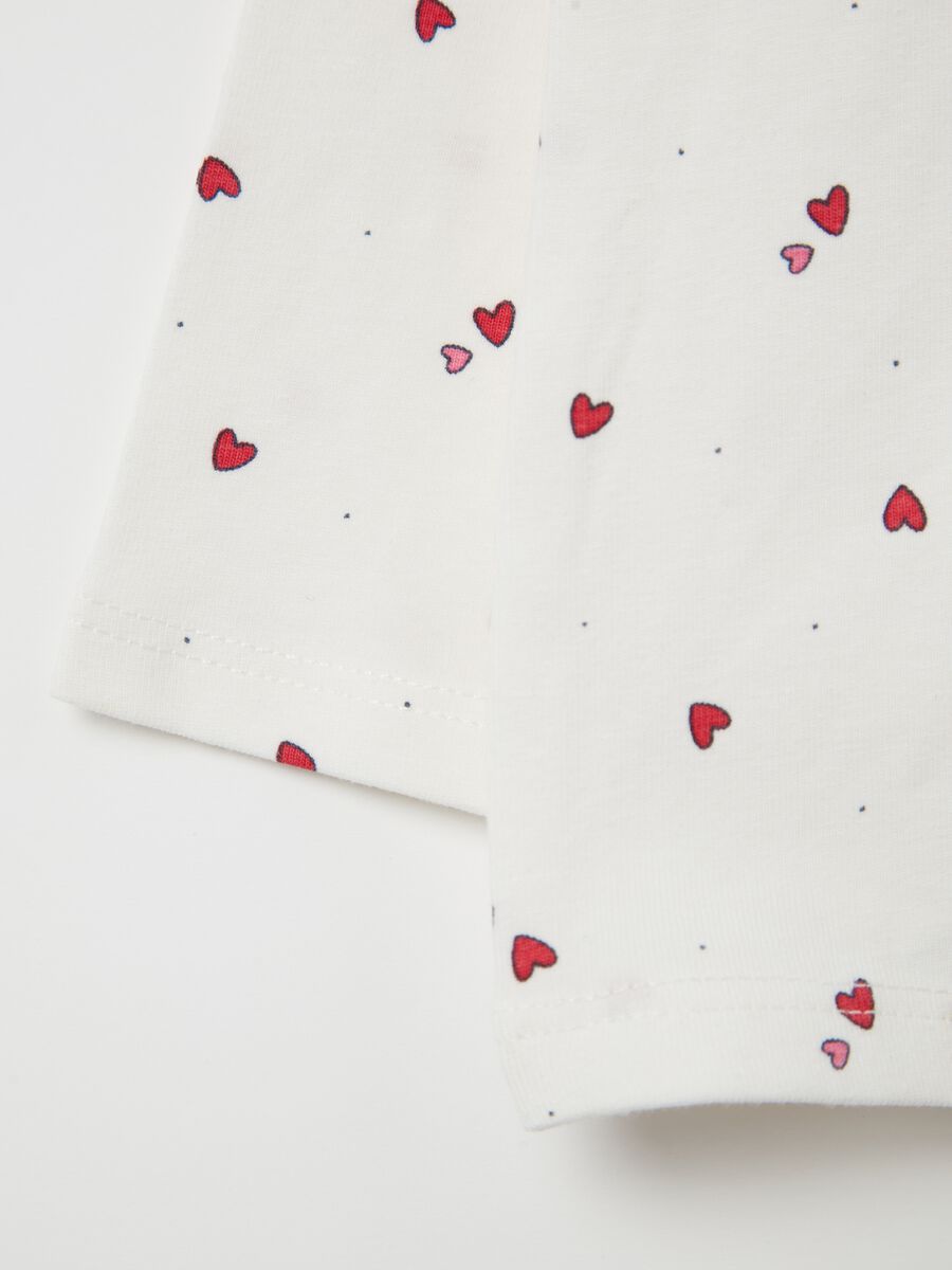 Long-sleeved polo shirt with small hearts print_3