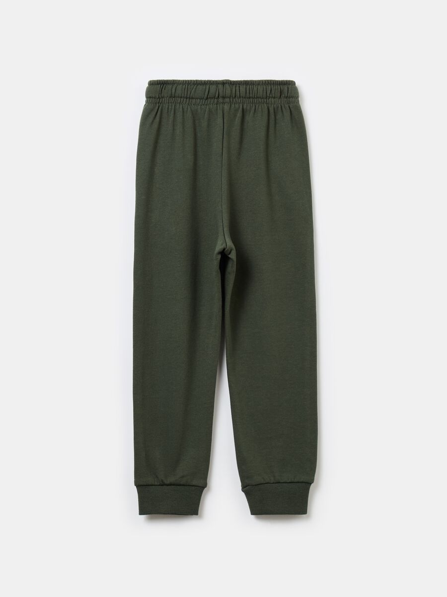 Fleece joggers with pockets and drawstring_1