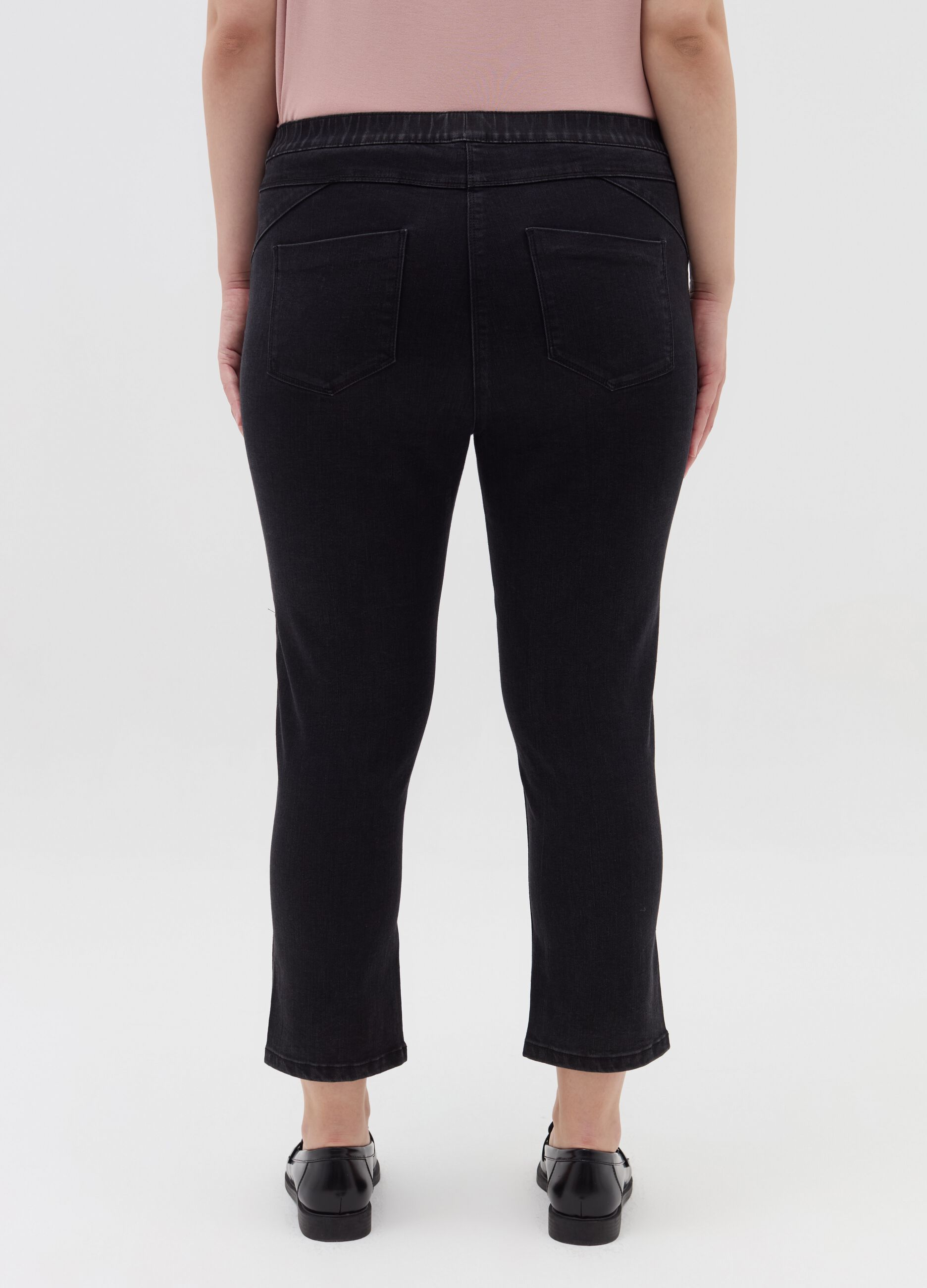 Curvy crop jeggings with splits