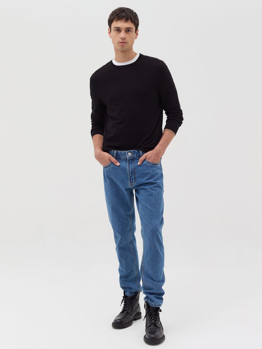 Slim-fit acid-wash jeans_0