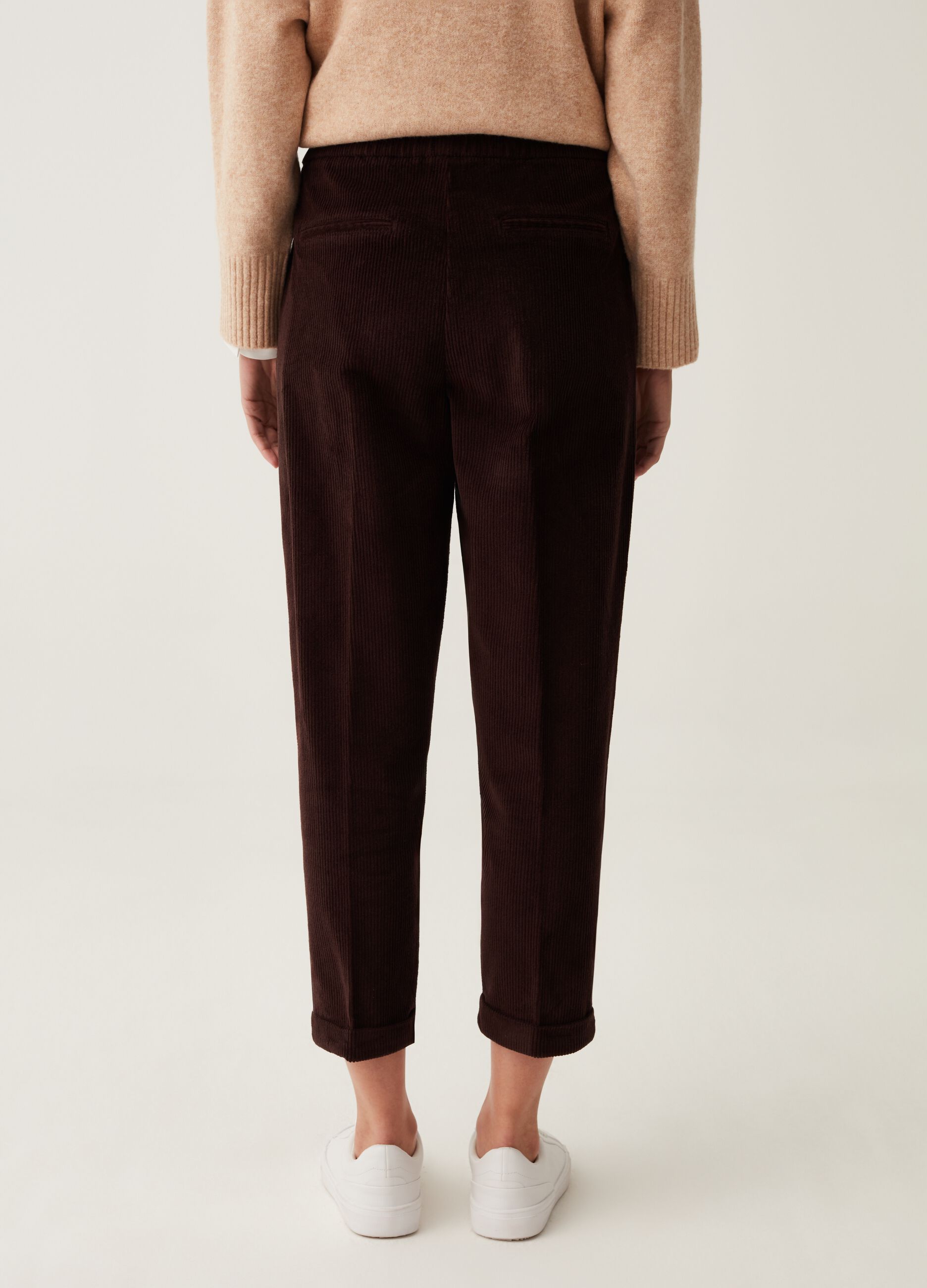 Corduroy cropped joggers