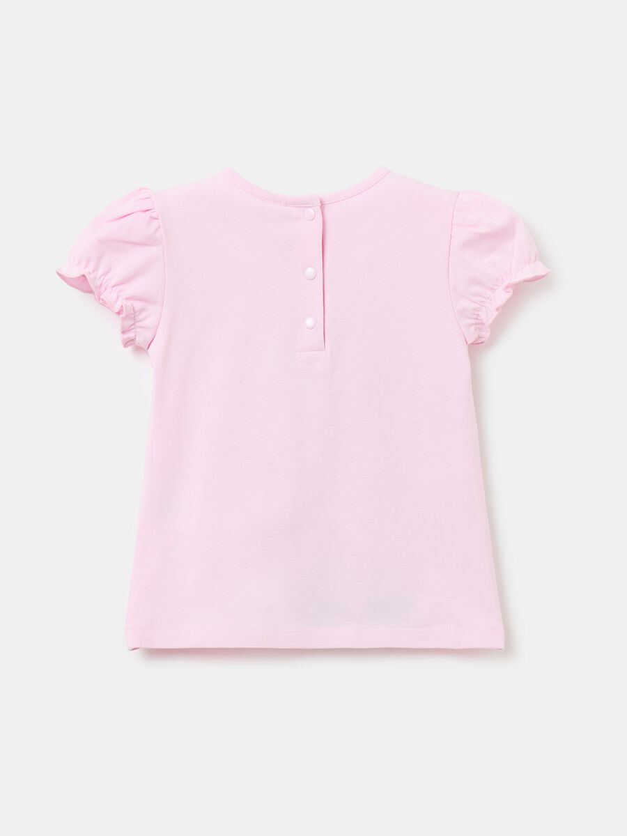 Stretch cotton T-shirt with Minnie Mouse print_1