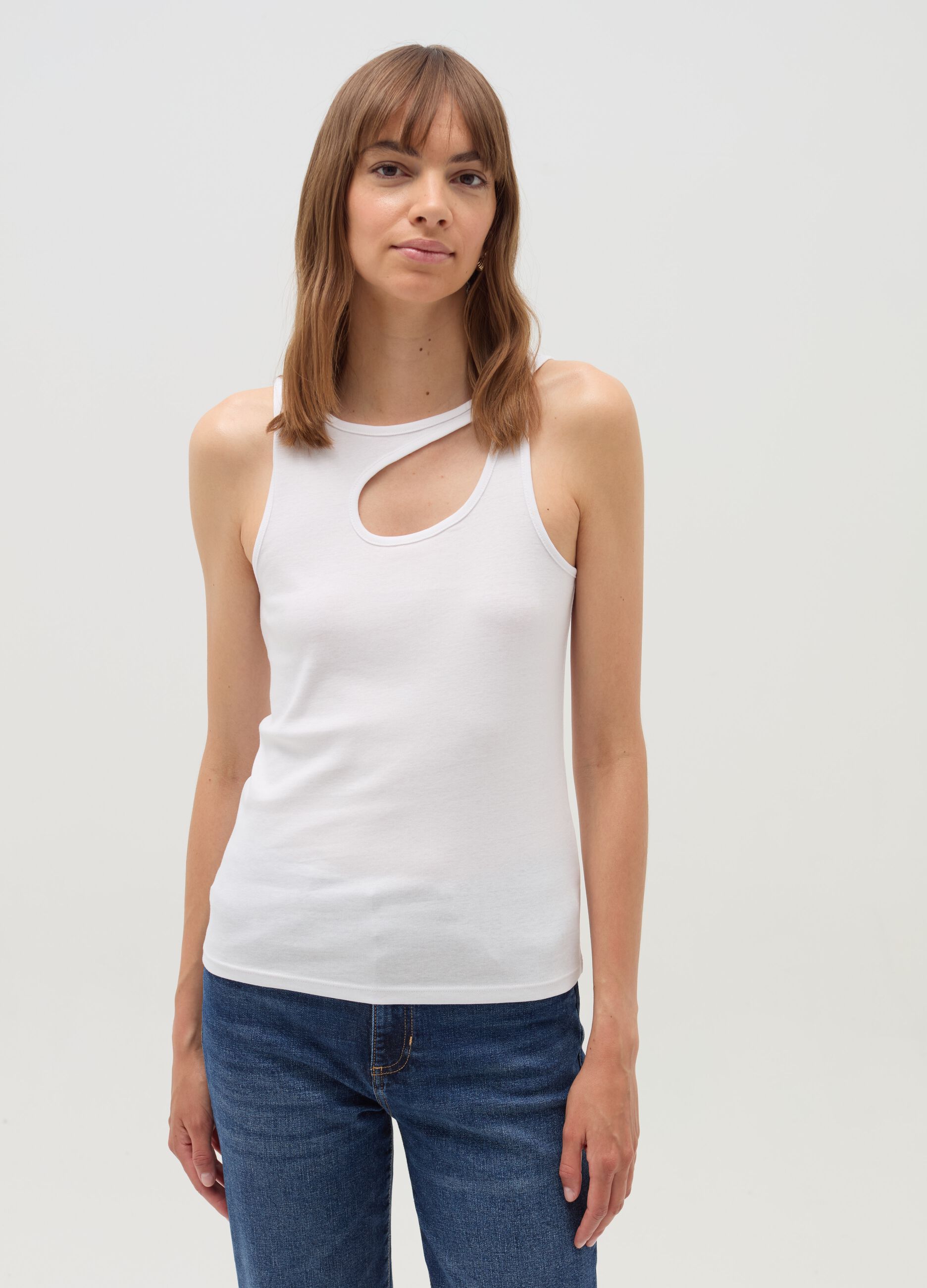 Tank top with cut-out detail