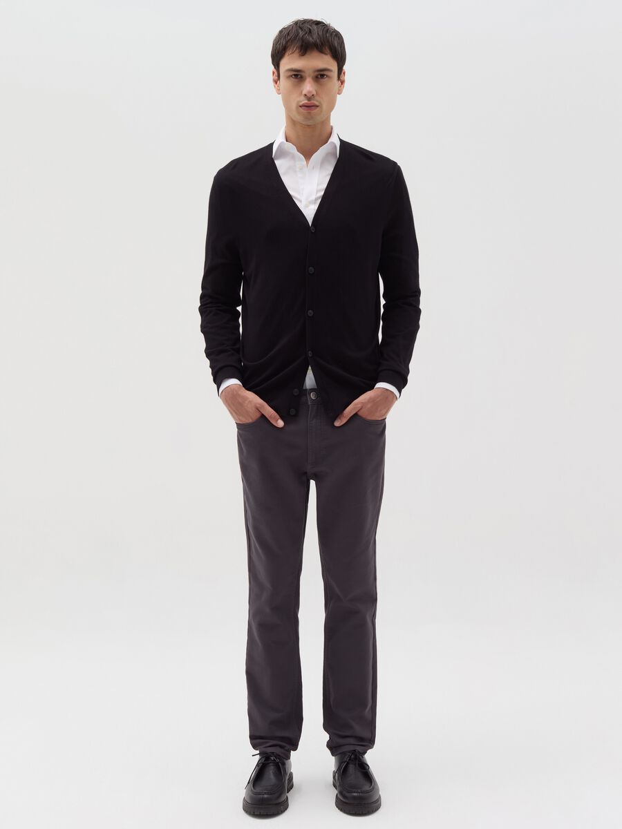 Five-pocket slim-fit trousers_0